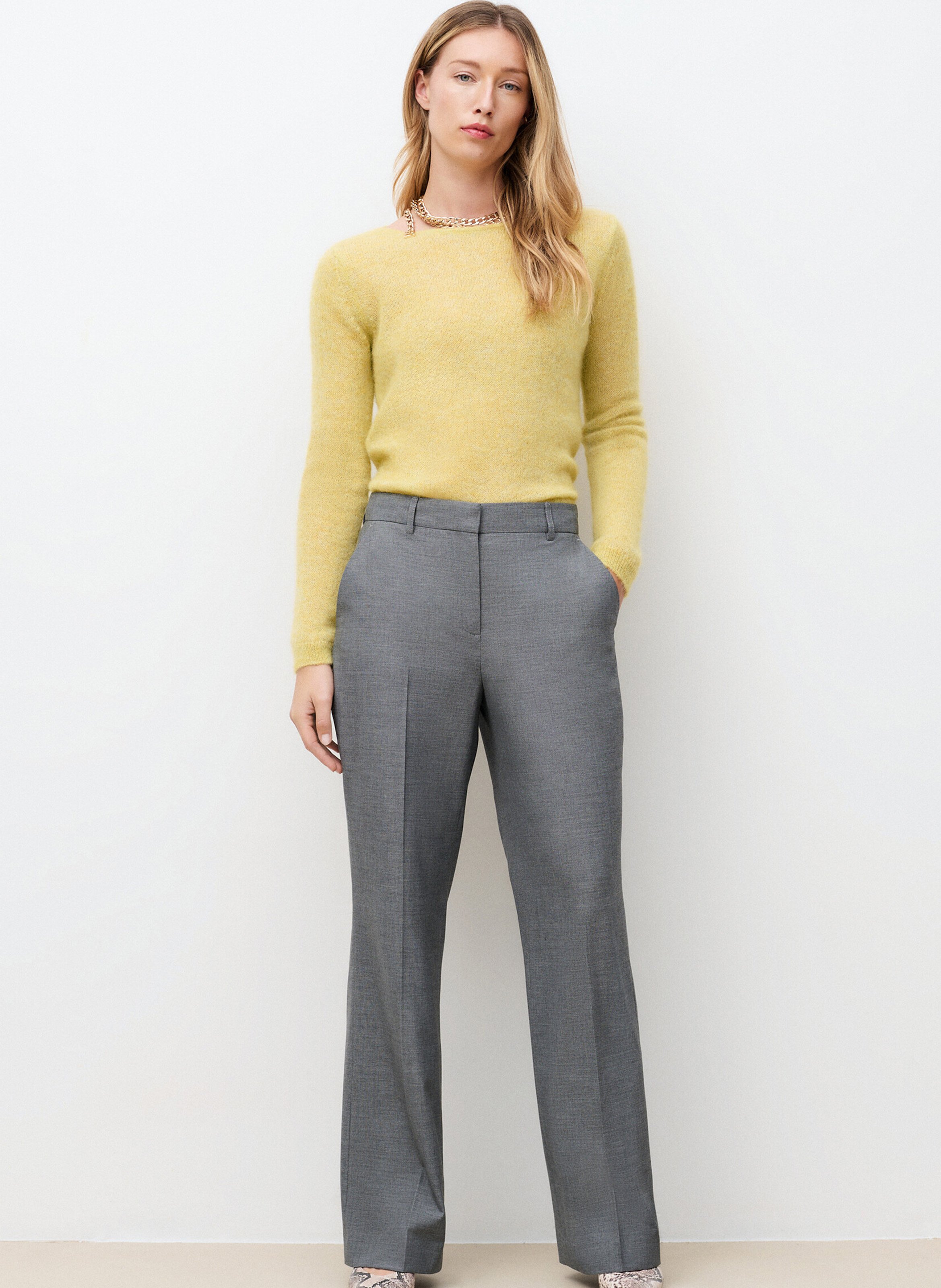 Rechte broek met halfhoge taille CAROLL Wit