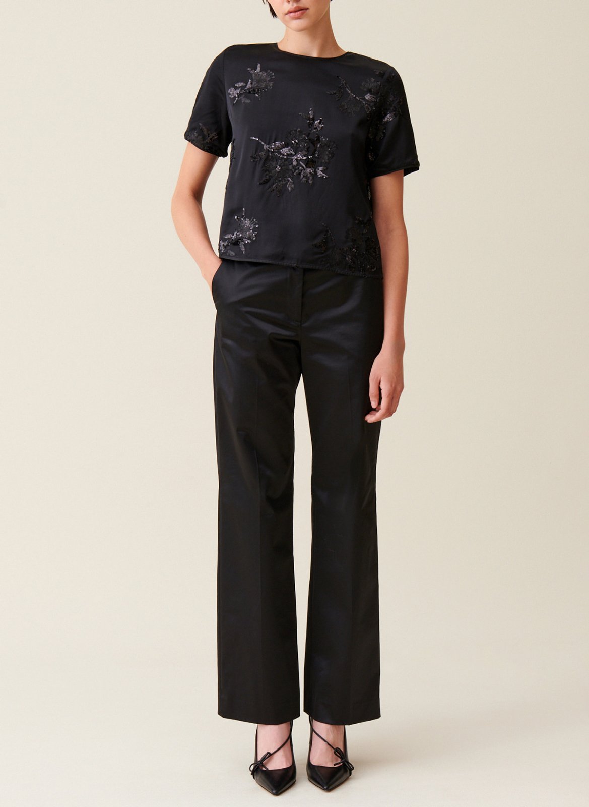 Top droit col rond CLAUDIE PIERLOT Noir