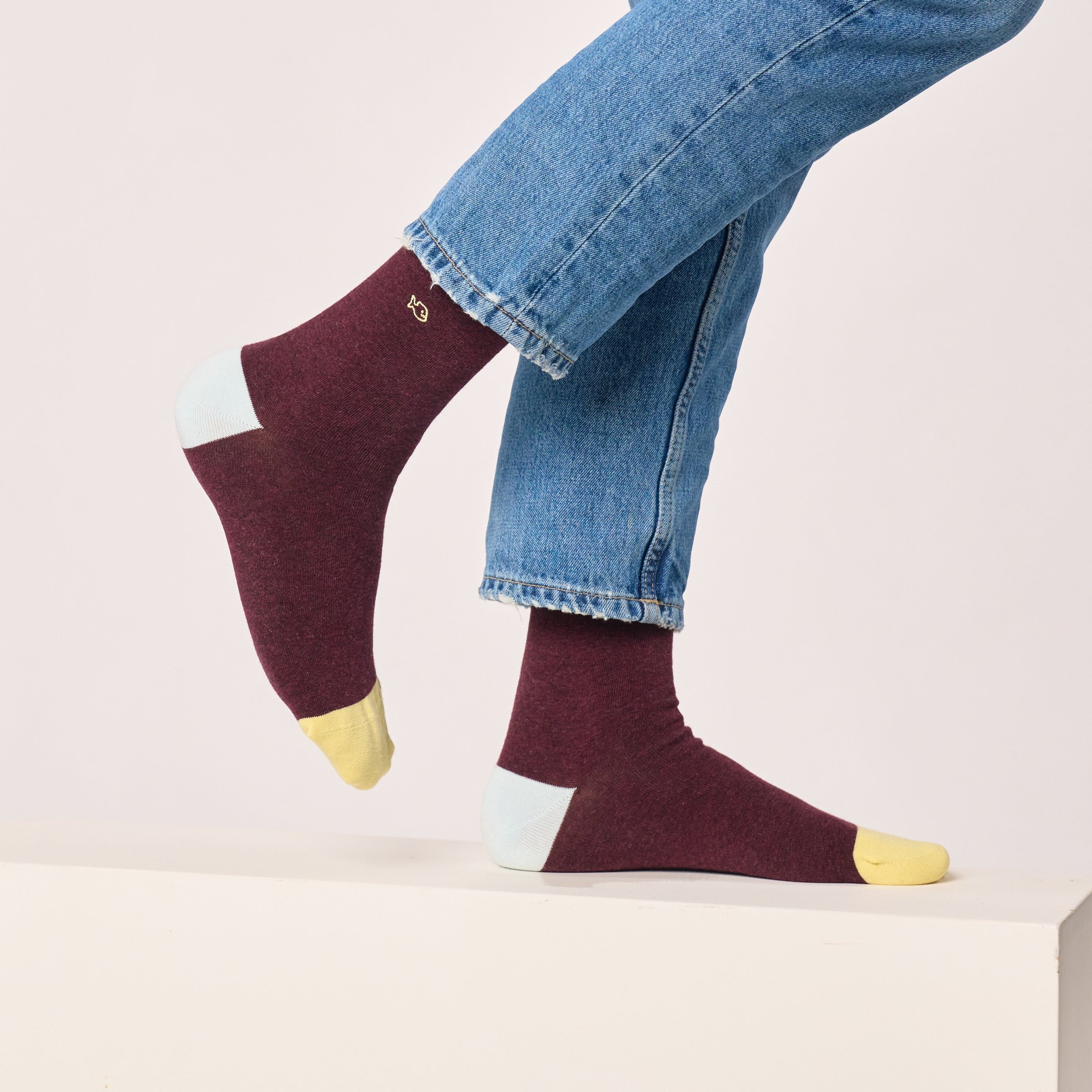 Combed cotton plain socks BILLYBELT Red