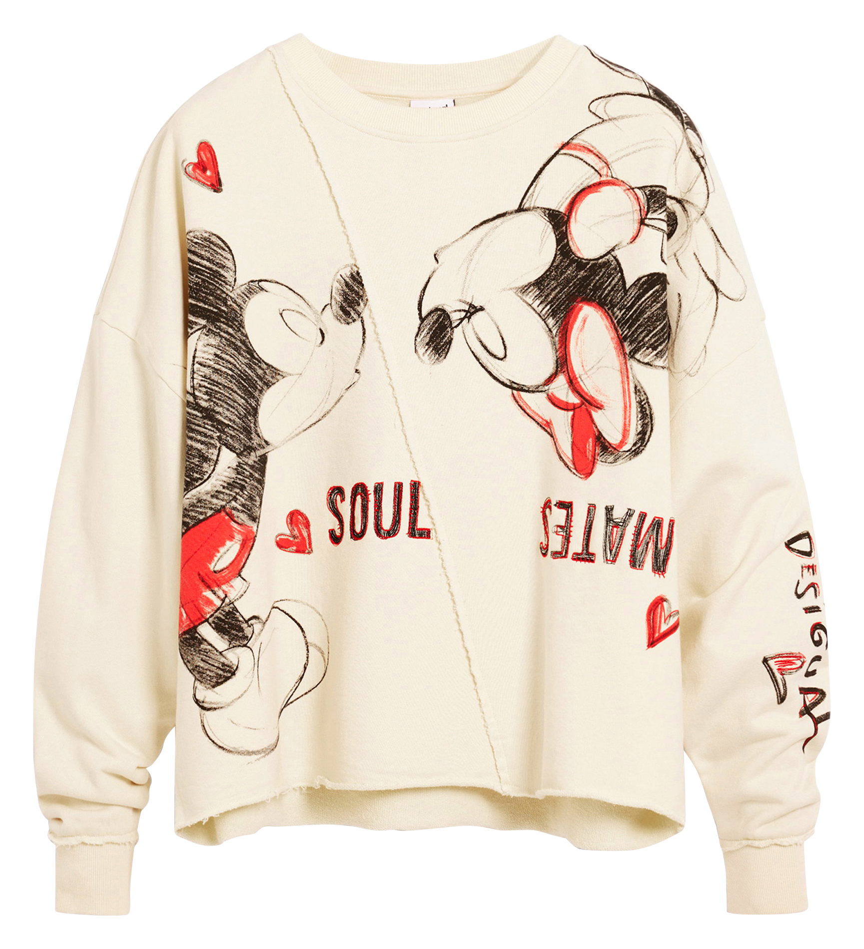 Ruime sweater met ronde hals en print DESIGUAL Zwart