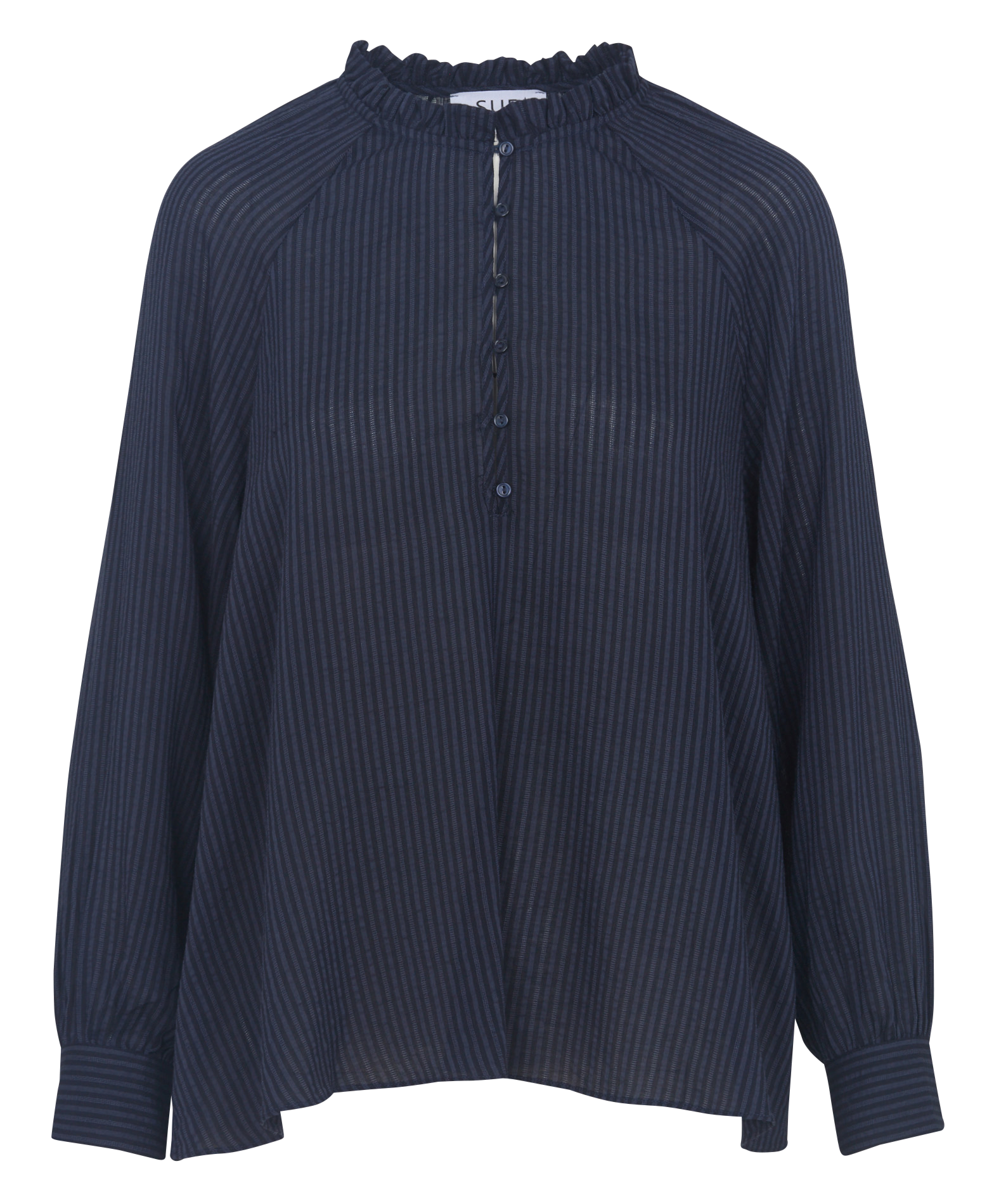 Loose Victorian collar striped blouse SUD EXPRESS Blue