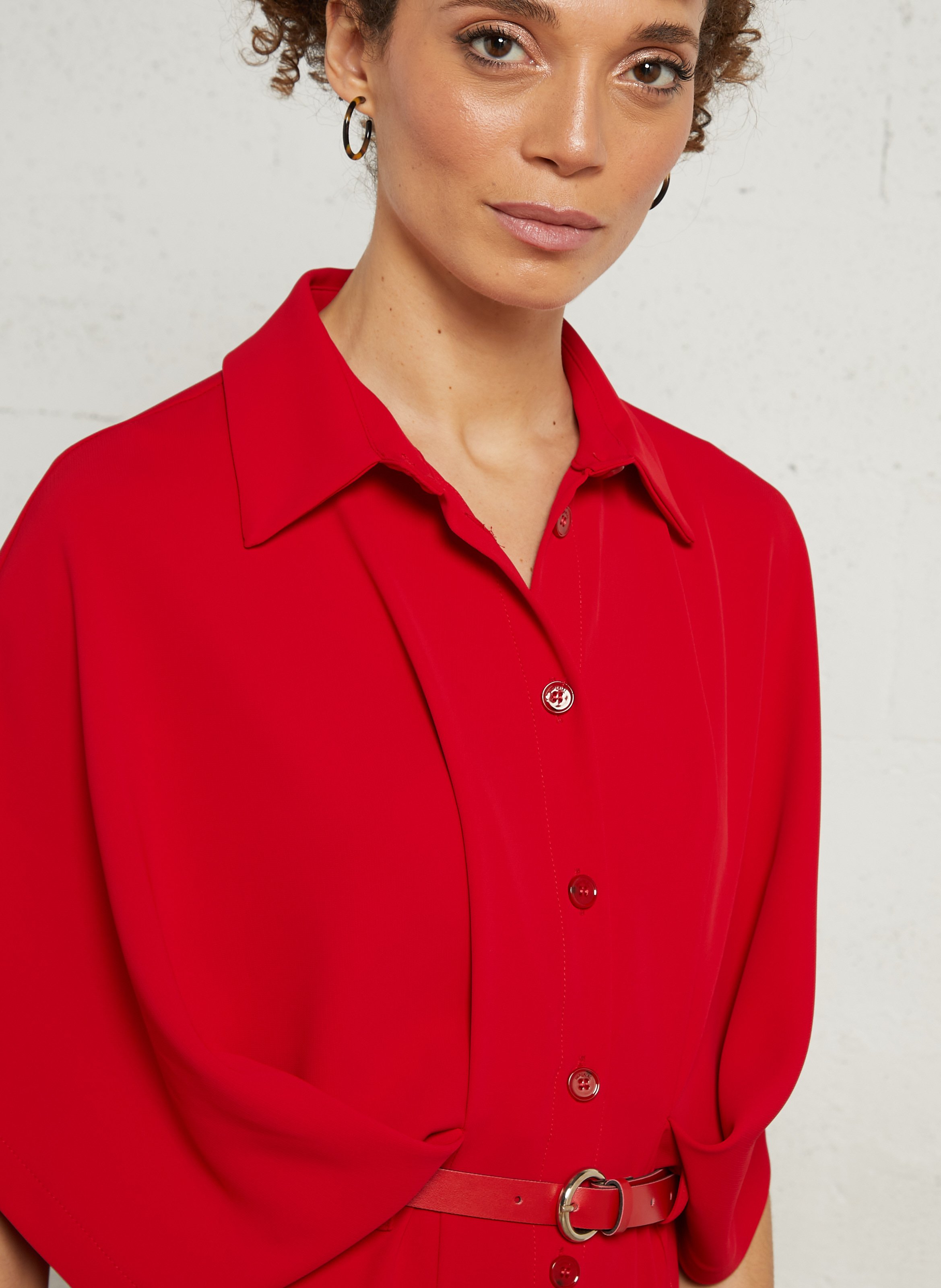 Long dress with classic collar IMPERIAL Red