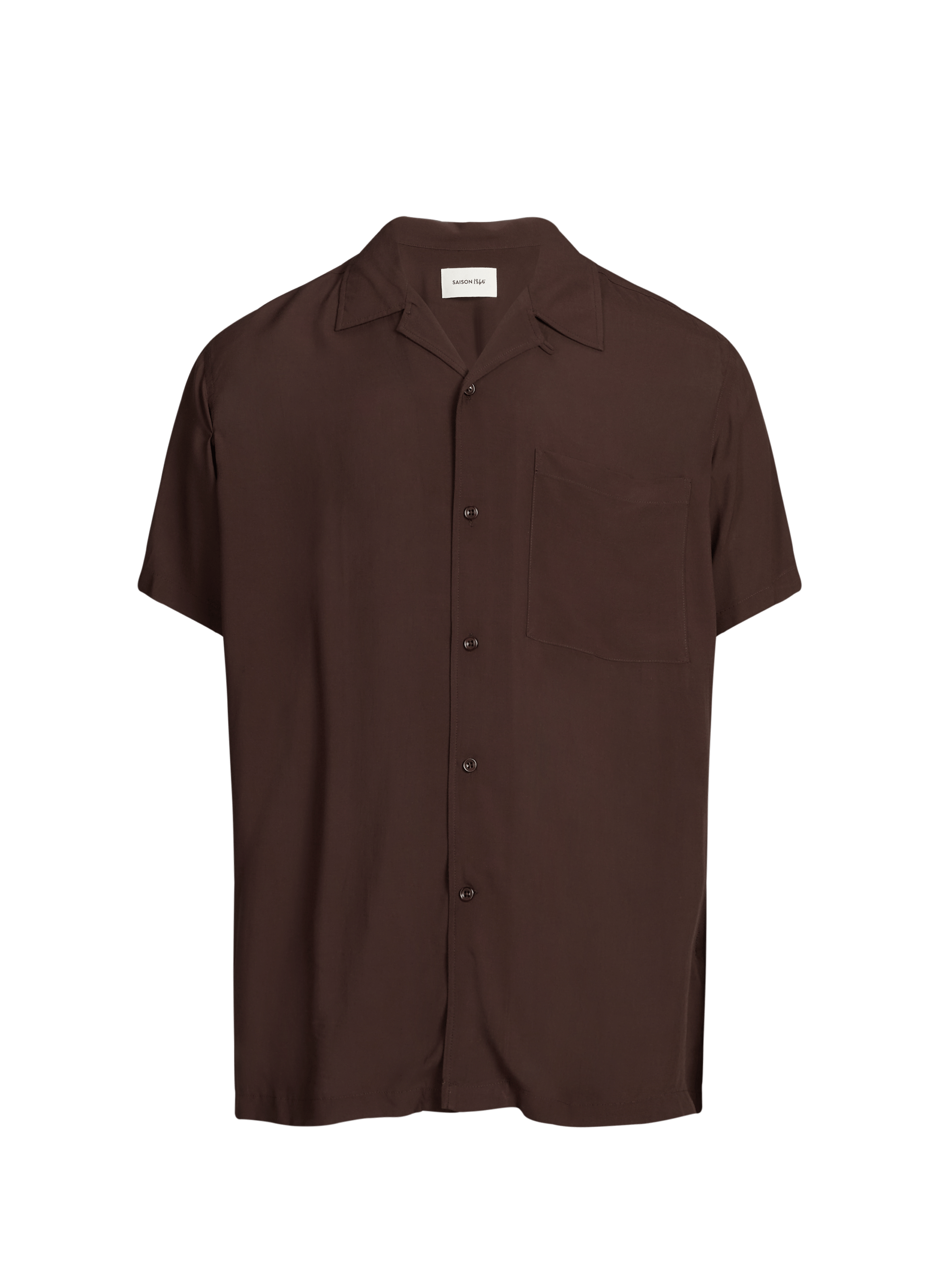 Straight Cuban collar shirt SAISON 1865 Brown