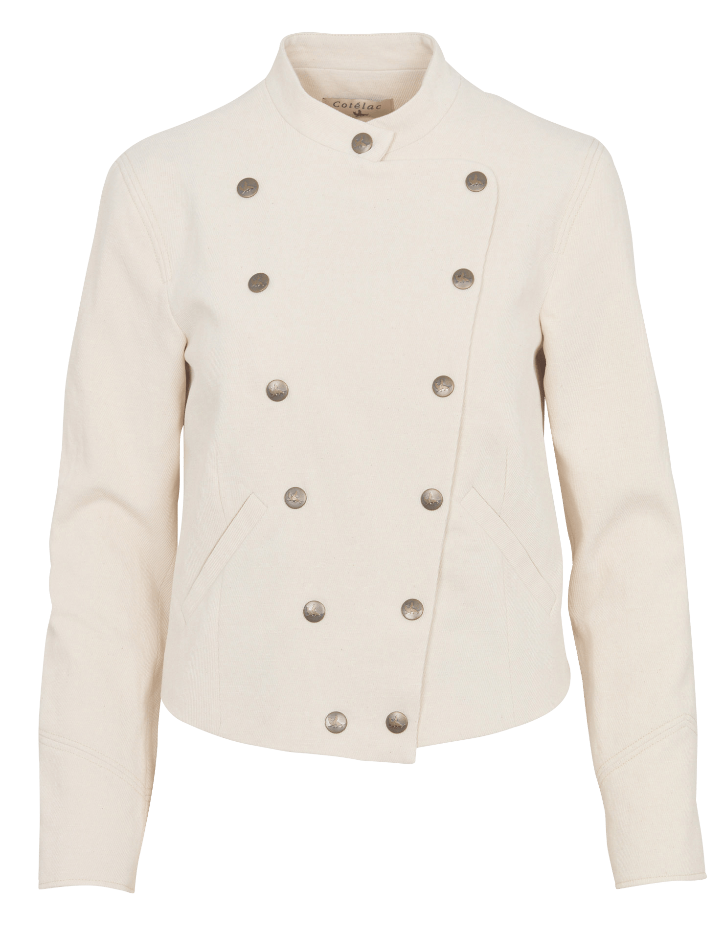 Veste boutonnée à col rond COTELAC Blanc