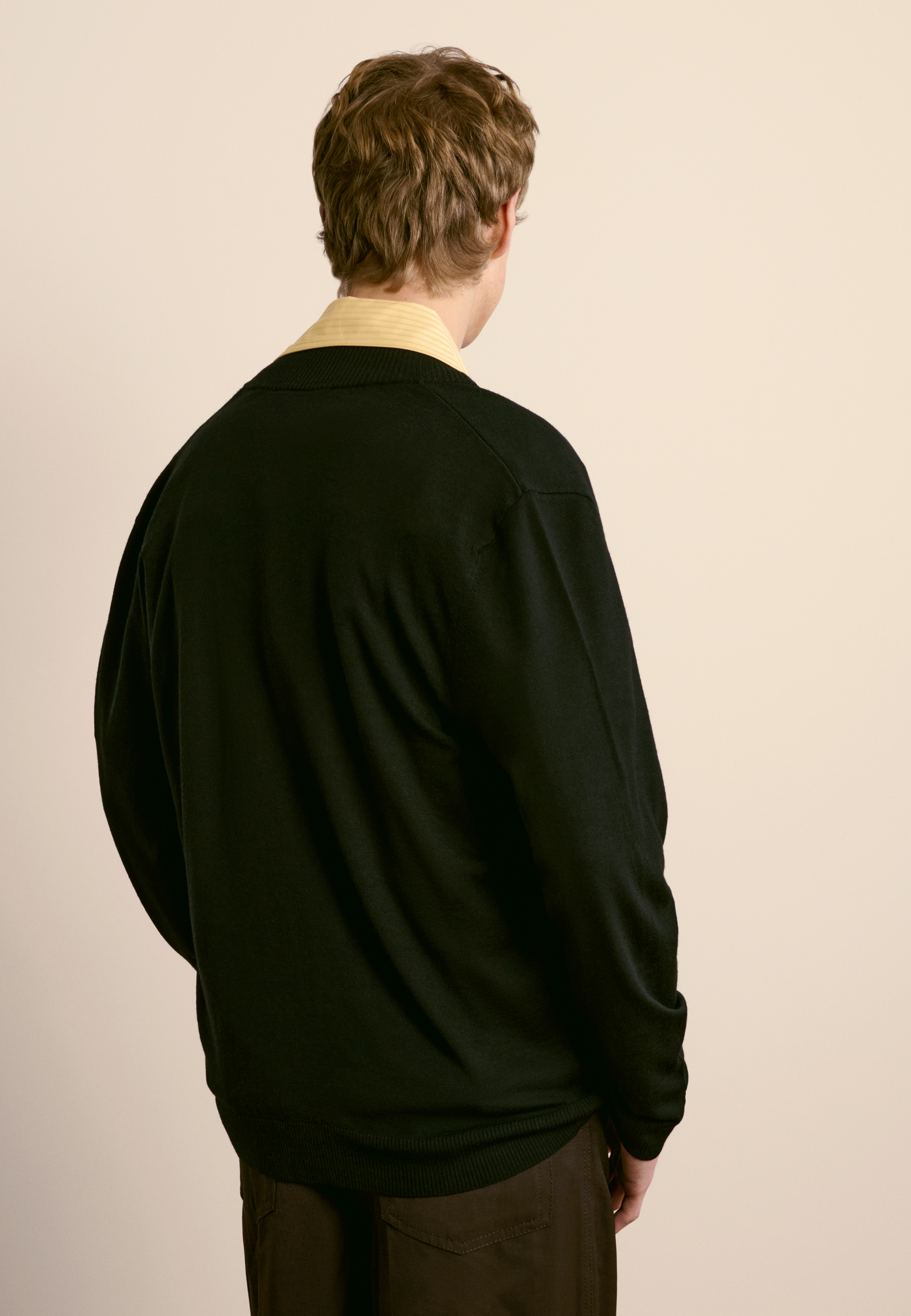 Merino wool cardigan MAISON MONTAGUT Black