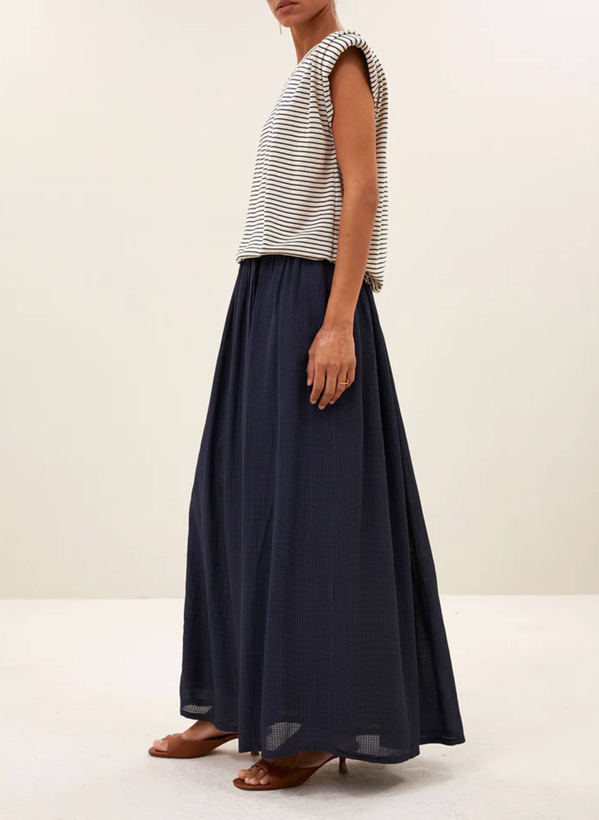 Lange, gerende rok BY BAR Blauw