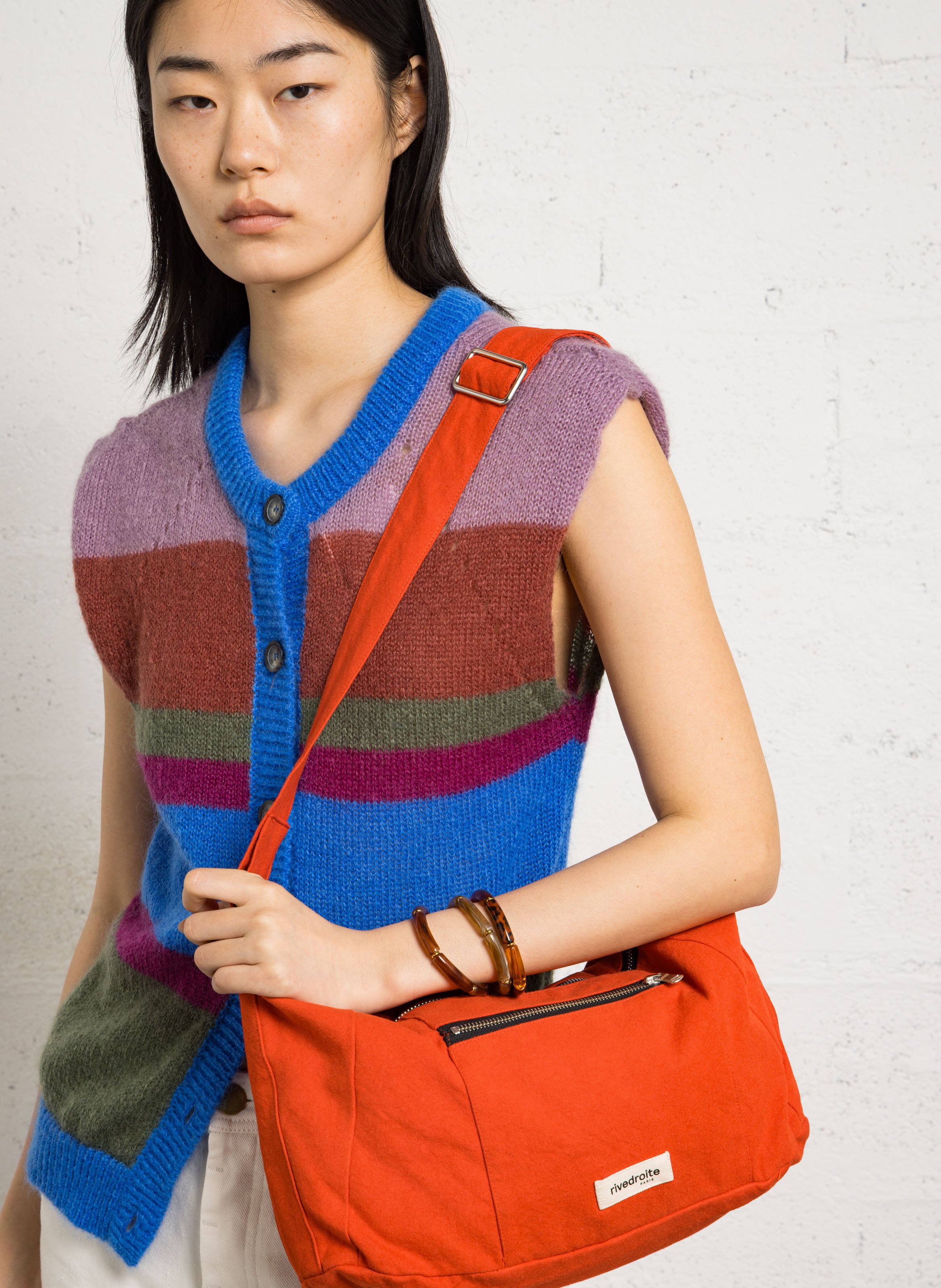 Denim shoulder bag RIVEDROITE PARIS Red