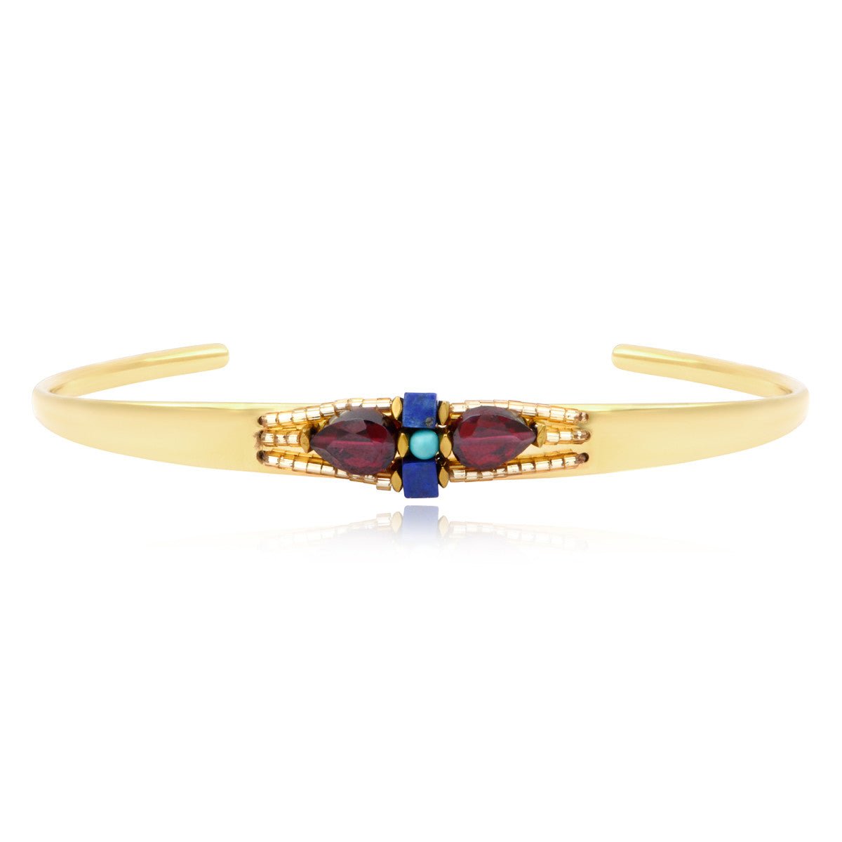 Adjustable bangle bracelet in fine gold plating. SATELLITE PARIS