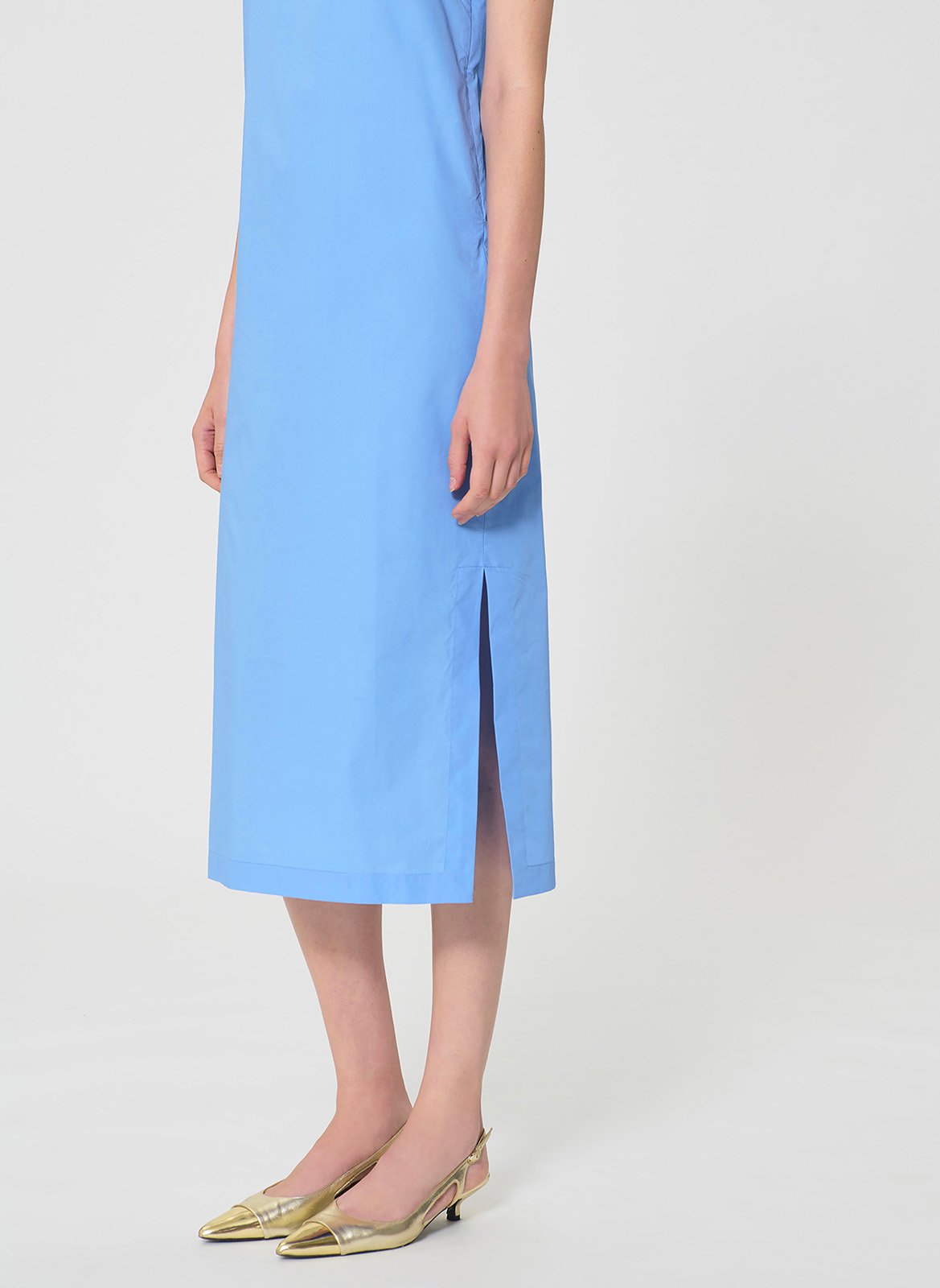 Robe midi droite en coton TARA JARMON Bleu
