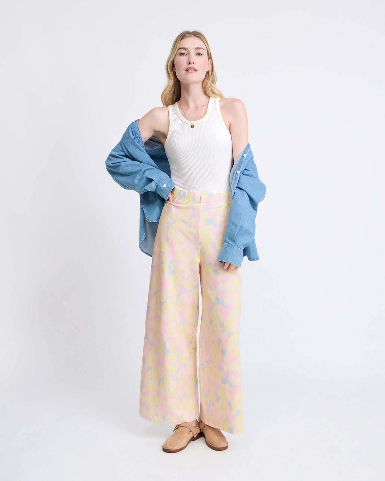 Pantalon en coton bio imprimé coloré EMOI EMOI Multicolore