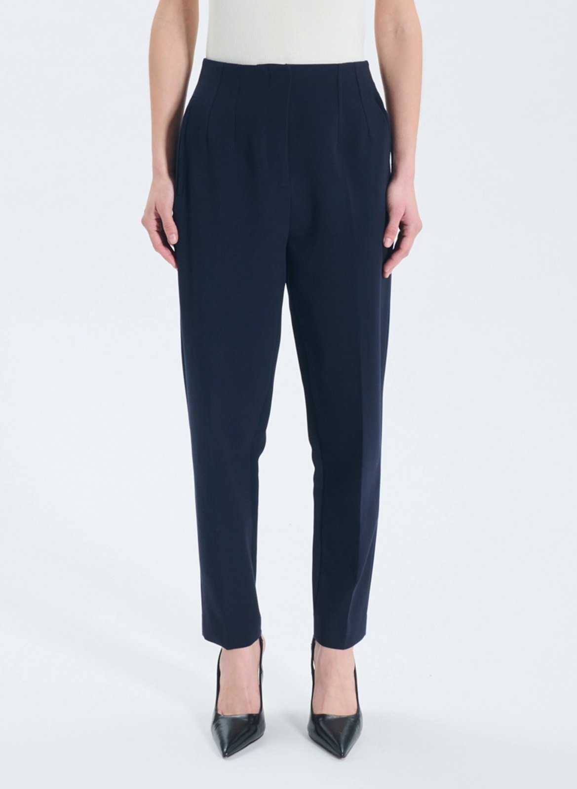 Bandplooibroek met hoge taille ZAPA