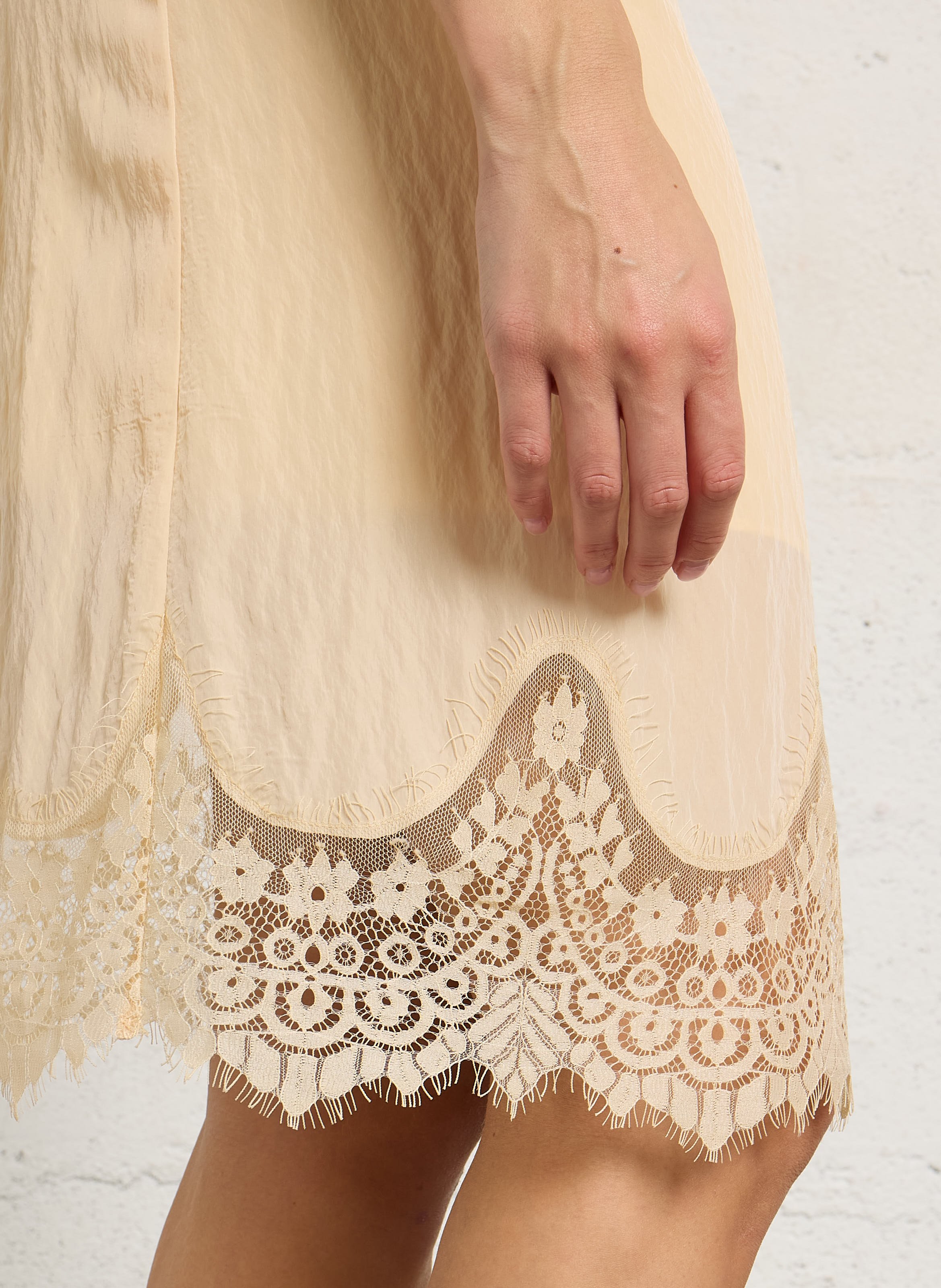 Jupe courte à dentelle BERENICE Orange