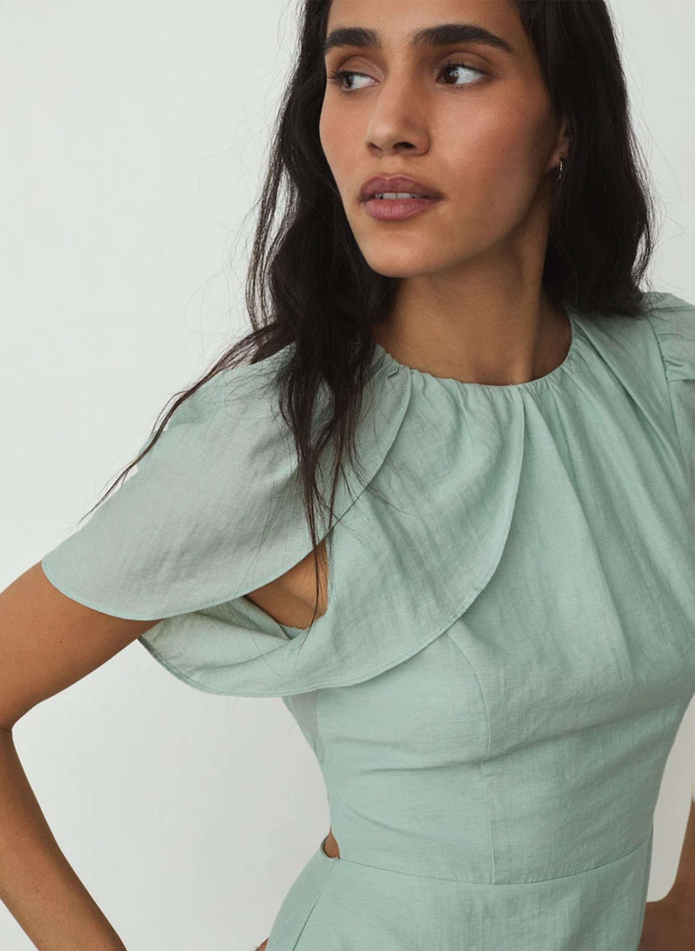 Kurzes Baumwollkleid mit Rundhalsausschnitt. LAAGAM Blau