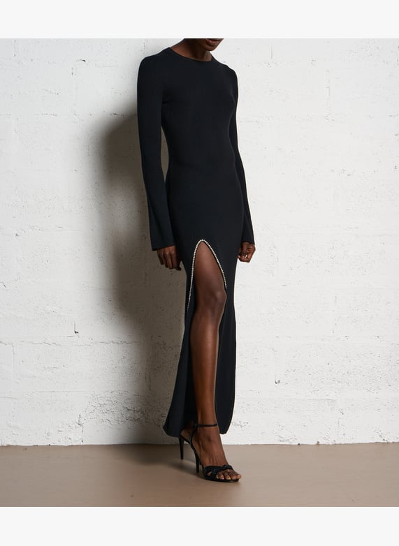 Long round-Neck wool dress Black From future - Women | Place des Tendances Long round-Neck wool dress Black From future - Women | Place des Tendances