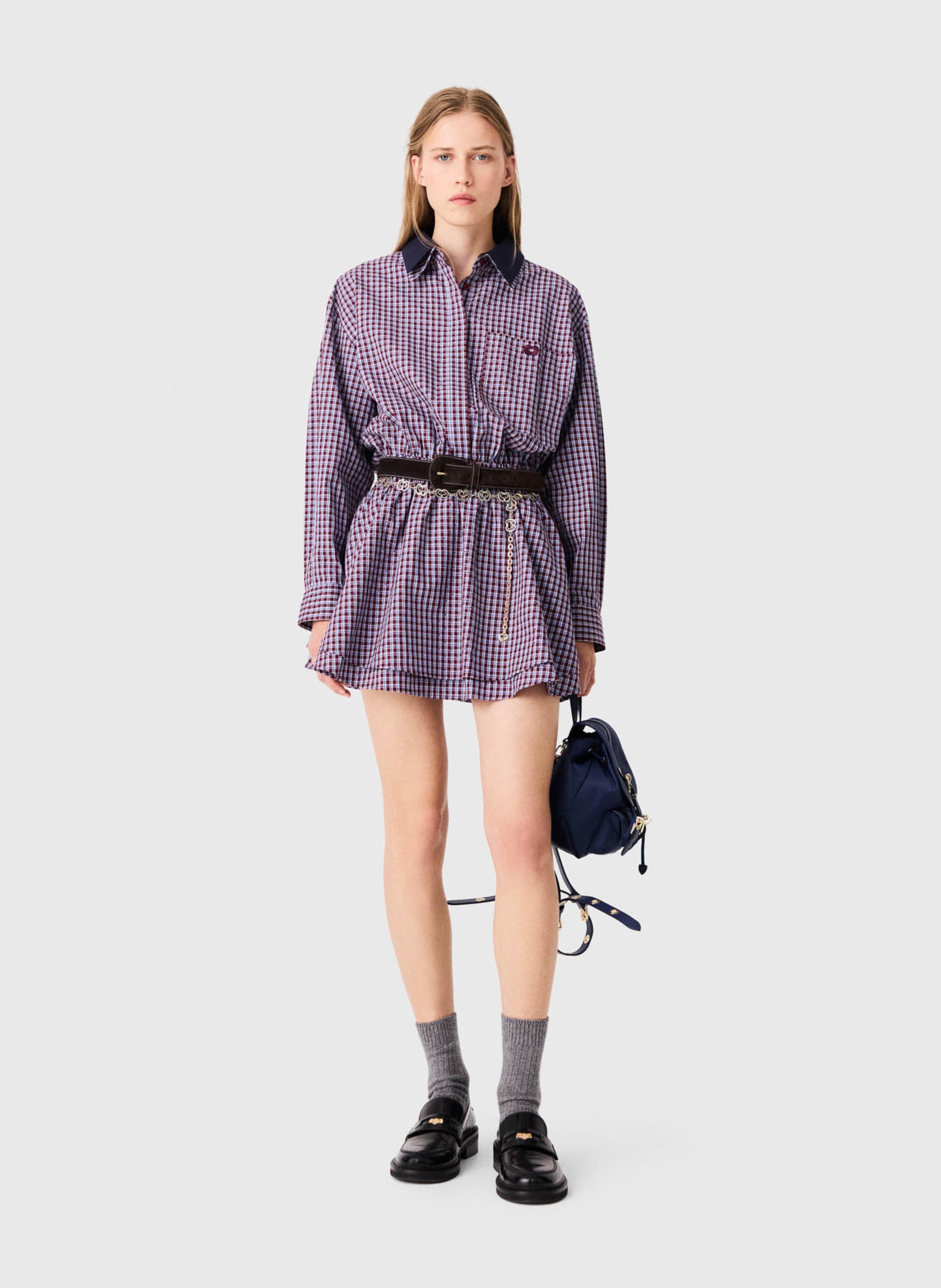 Robe courte en coton MAJE Rouge