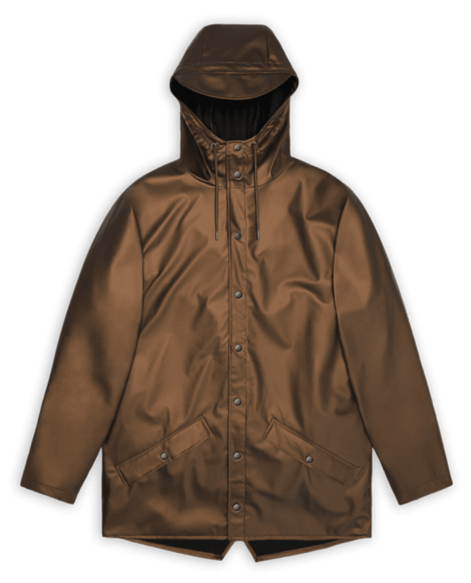 Jacke mit Stehkragen und metallischem Kapuze RAINS