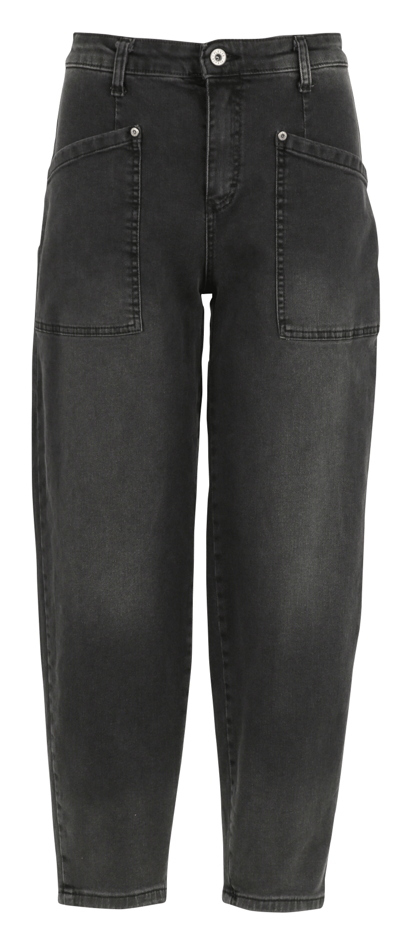 Ballon-Jeans mit aufgesetzten Taschen aus Baumwollmischung PLEASE Schwarz