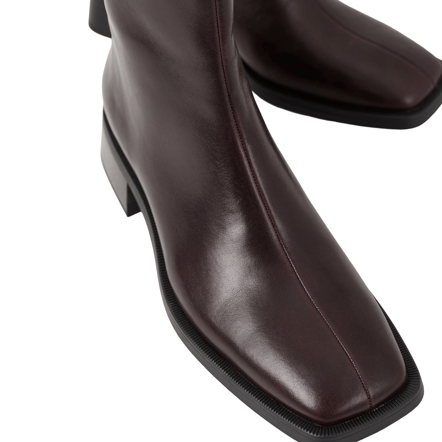 Square-toe leather ankle boots VAGABOND Brown