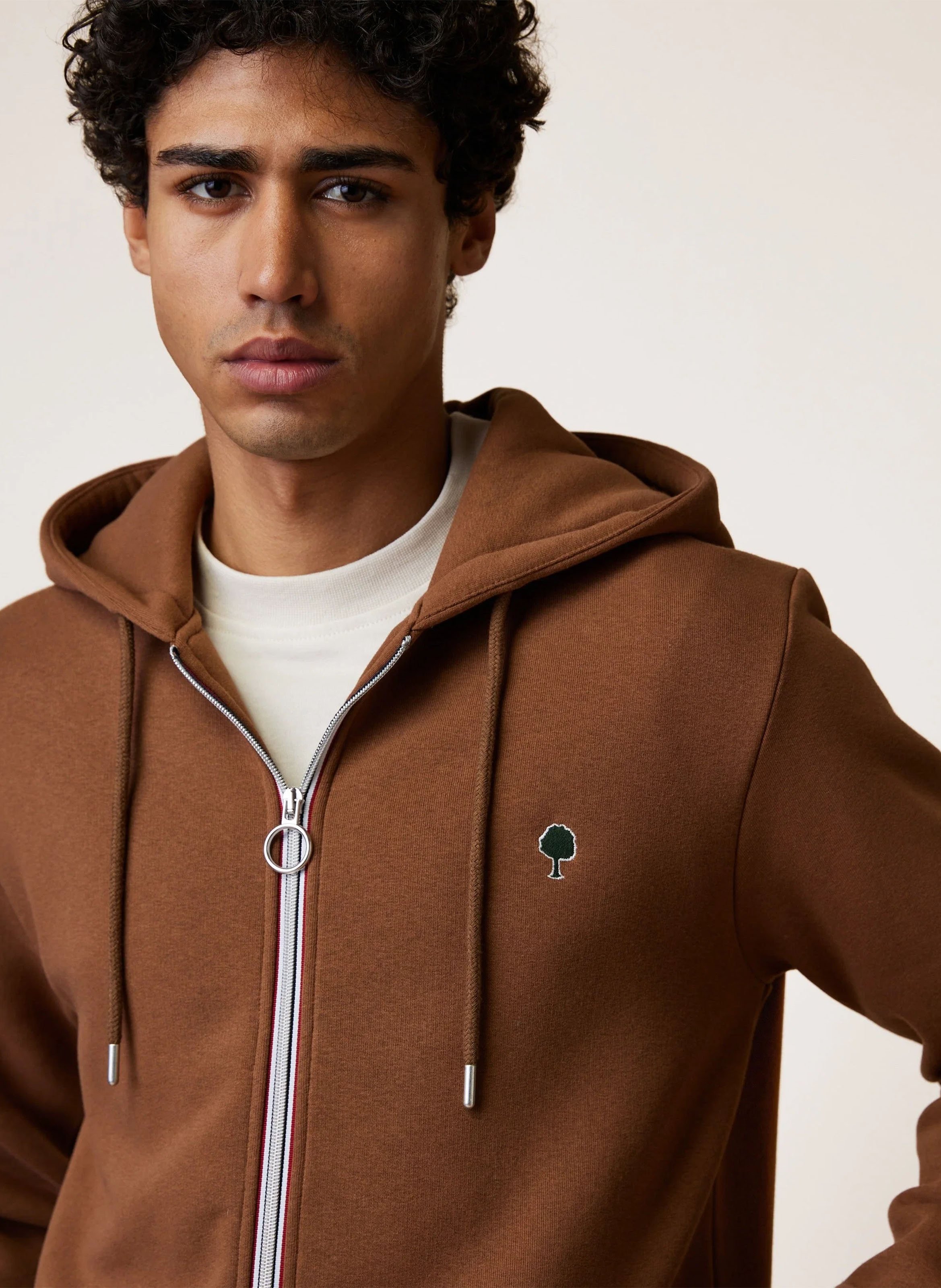 Sweatshirt aus Baumwoll-Mix mit Reißverschluss FAGUO Braun