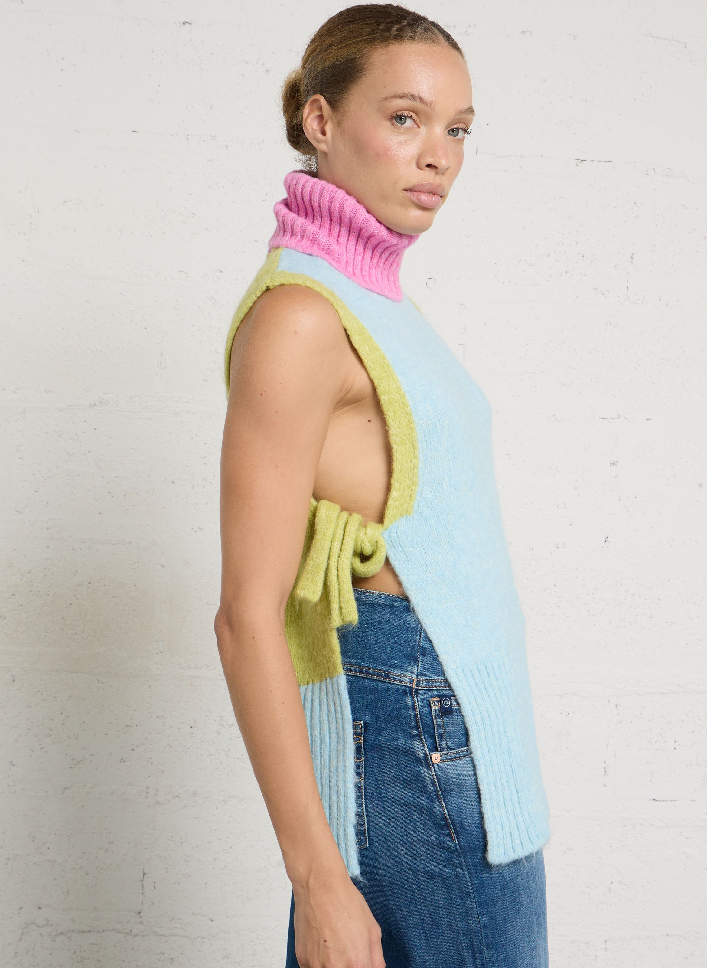 Straight-cut turtleneck sweater DR BLOOM Blue