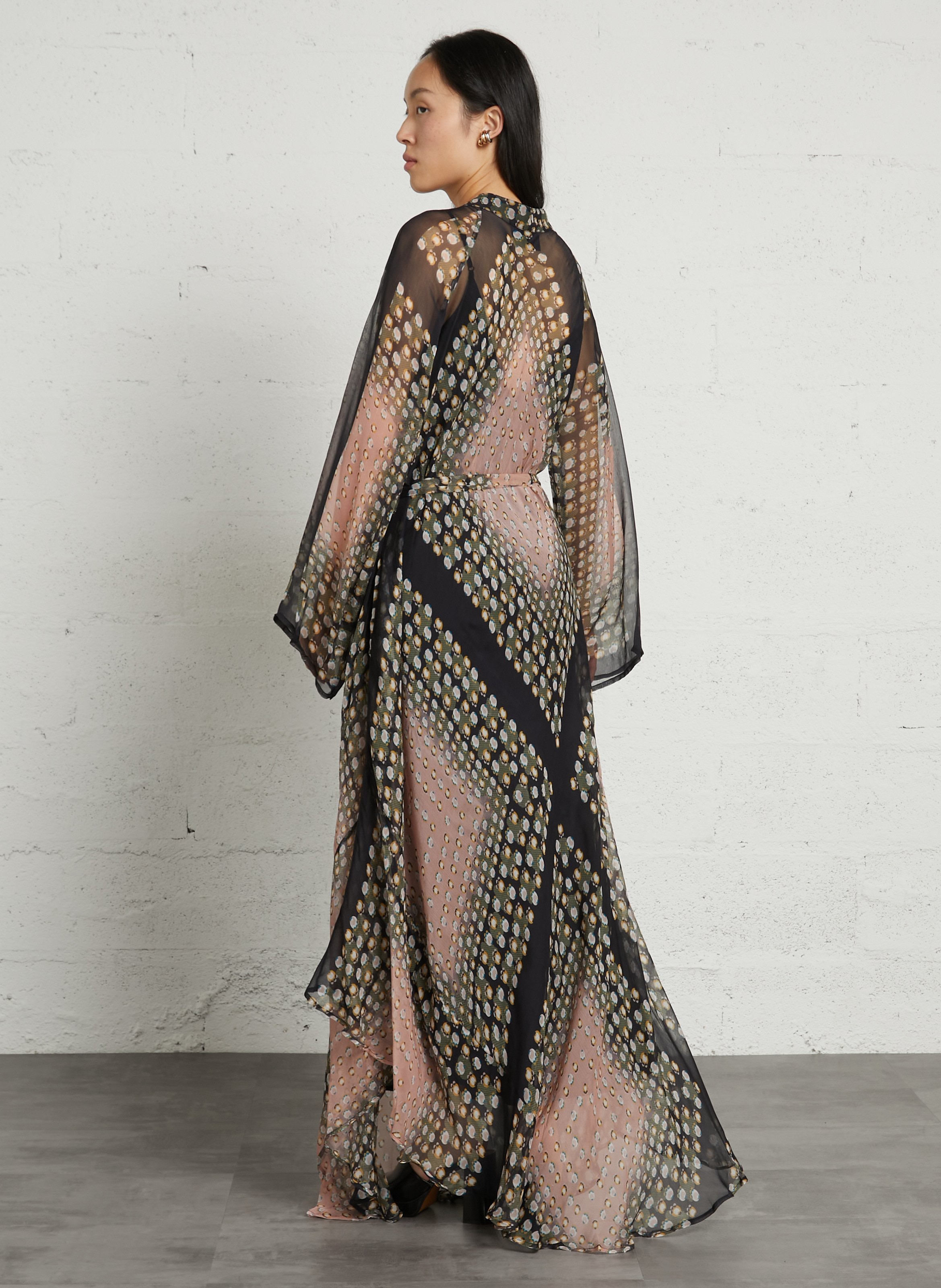 Robe longue ceinturée transparente MES DEMOISELLES Noir