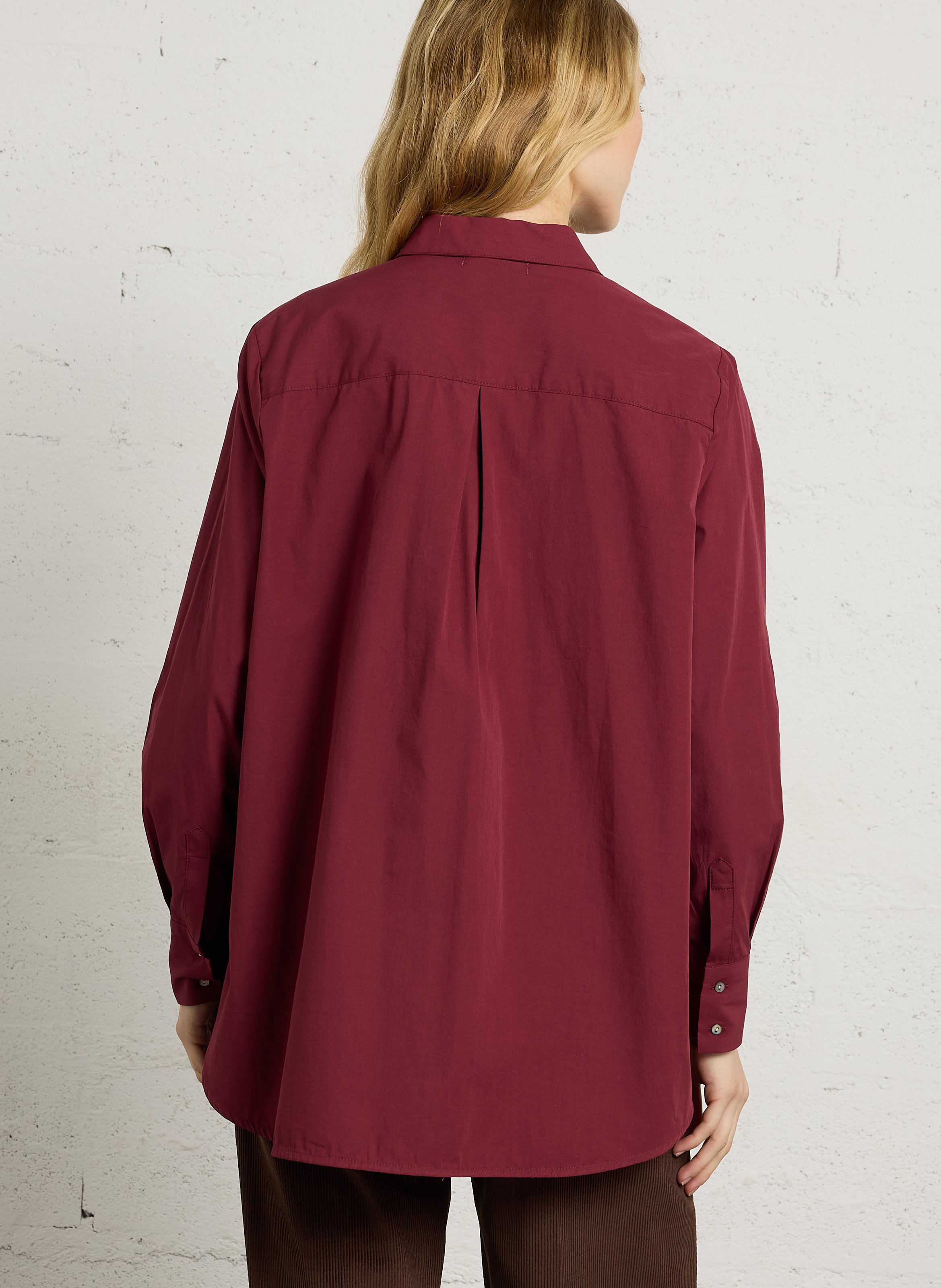 Chemise col classique oversize en coton BELLA JONES Prune