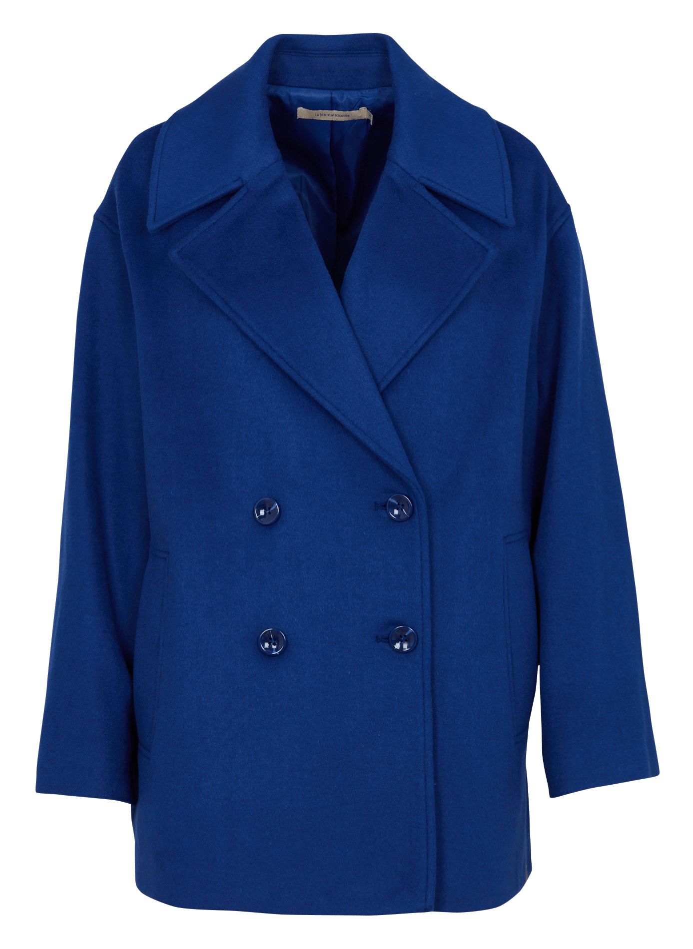 Plain oversized peacoat in a wool blend LA FEE MARABOUTEE Blue