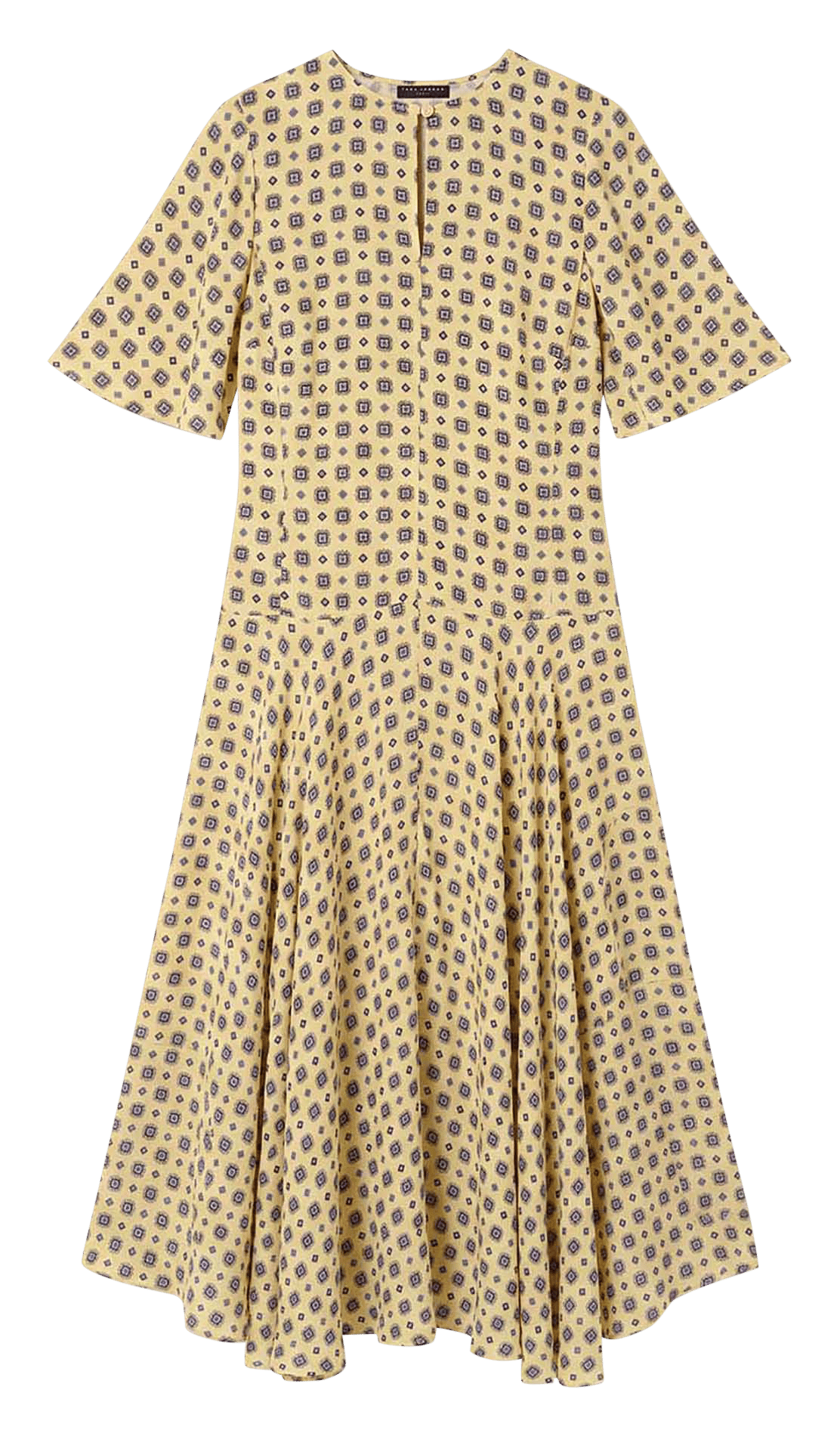 Robe longue col V imprimé pois TARA JARMON Jaune