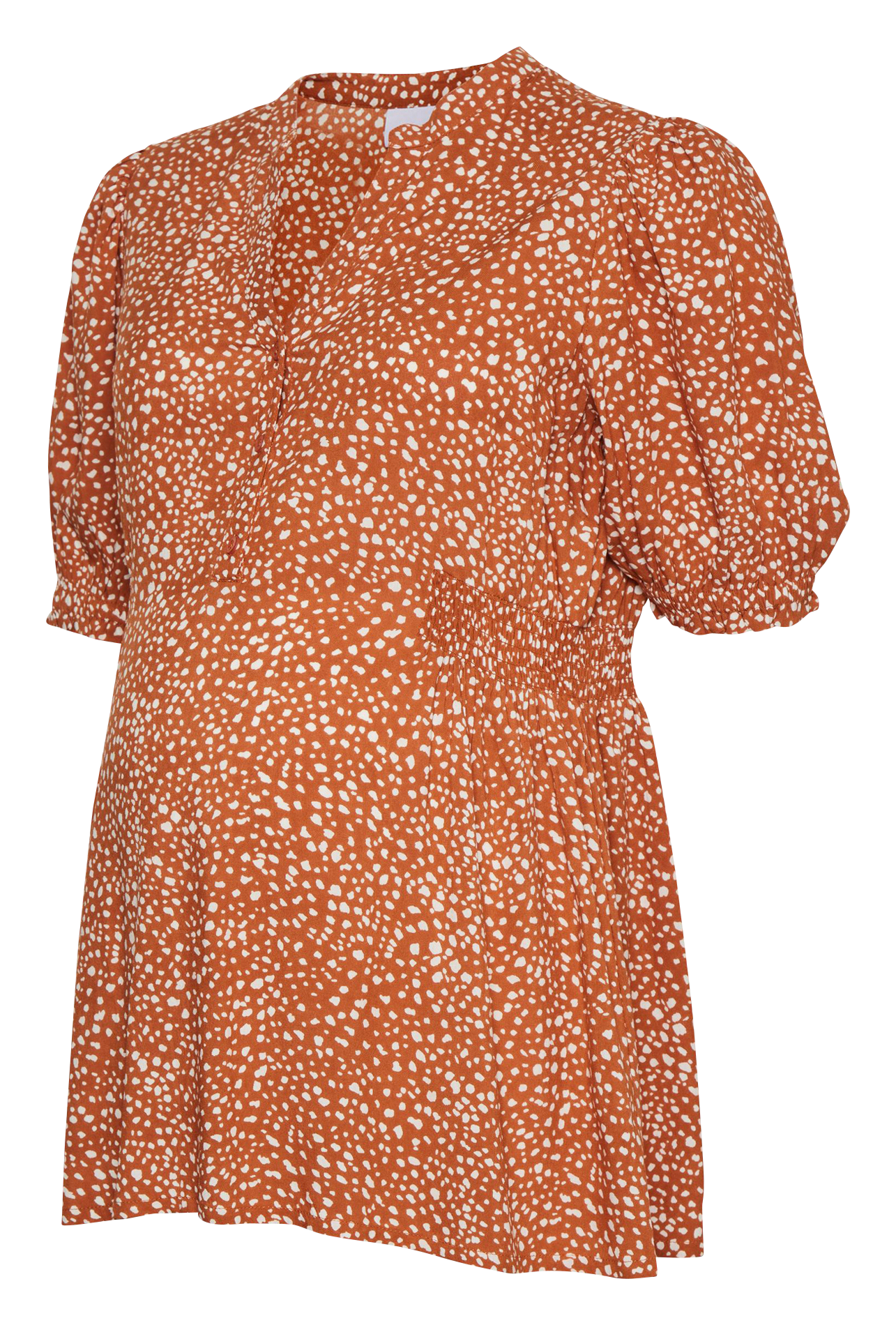 Printed V-neck top MAMALICIOUS Brown