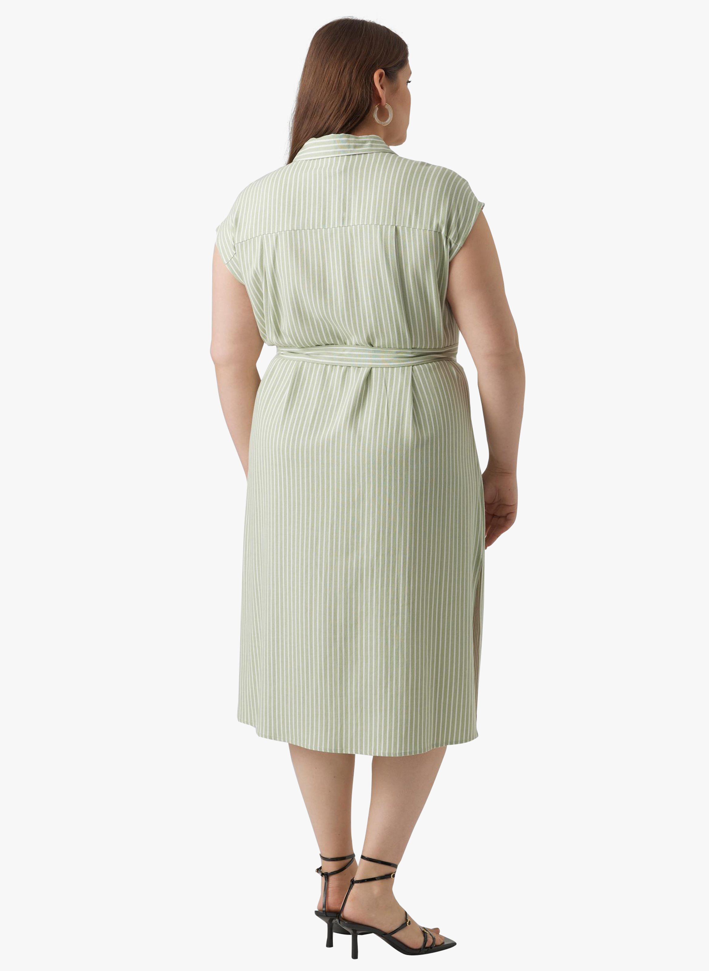 Robe chemise droite à rayures VERO MODA CURVE Vert