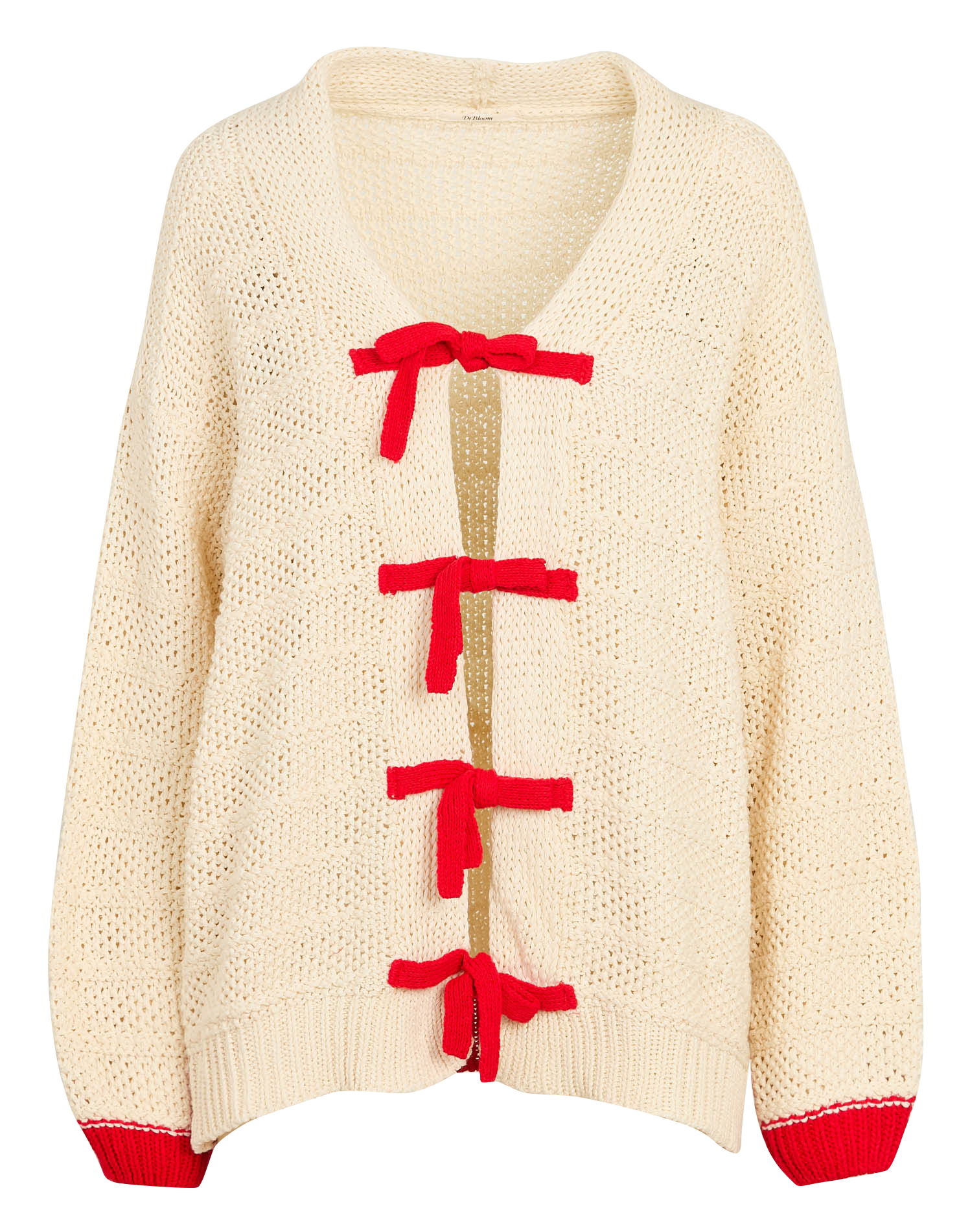 Gilet droit col v en coton mélangé DR BLOOM Beige