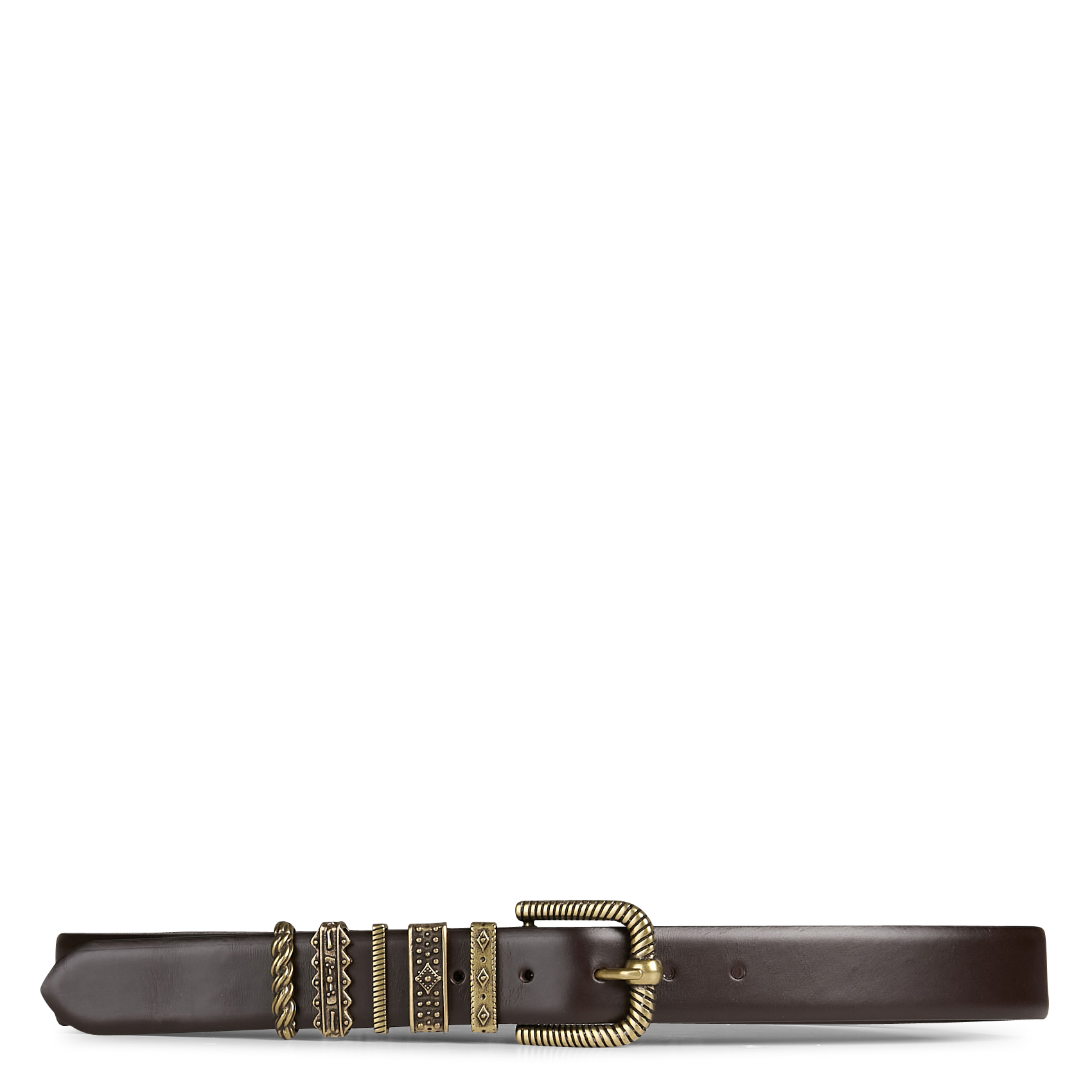 - Gespsluiting. - Breedte: 3 cm.  BA&SH Bruin