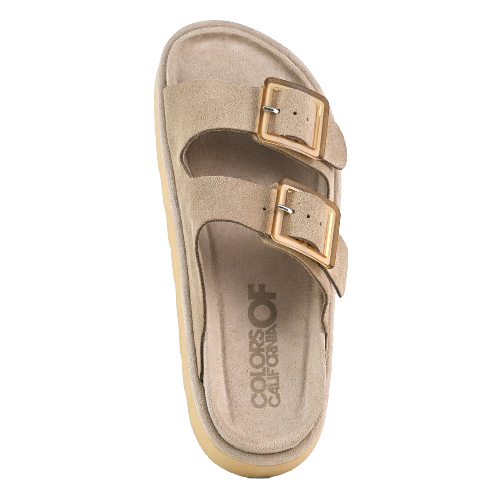 Sandales à plateforme effet cuir velours COLORS OF CALIFORNIA Beige