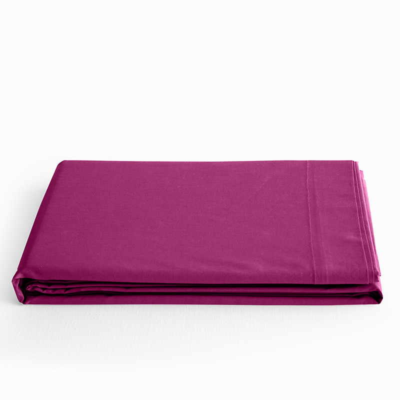Flat sheet "premium" for single & double beds COTON PUR Pink