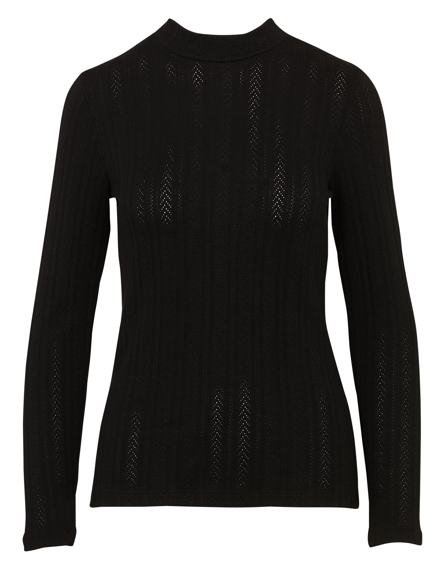 Top van tricot met ronde hals - viscoseblend LA FEE MARABOUTEE Zwart