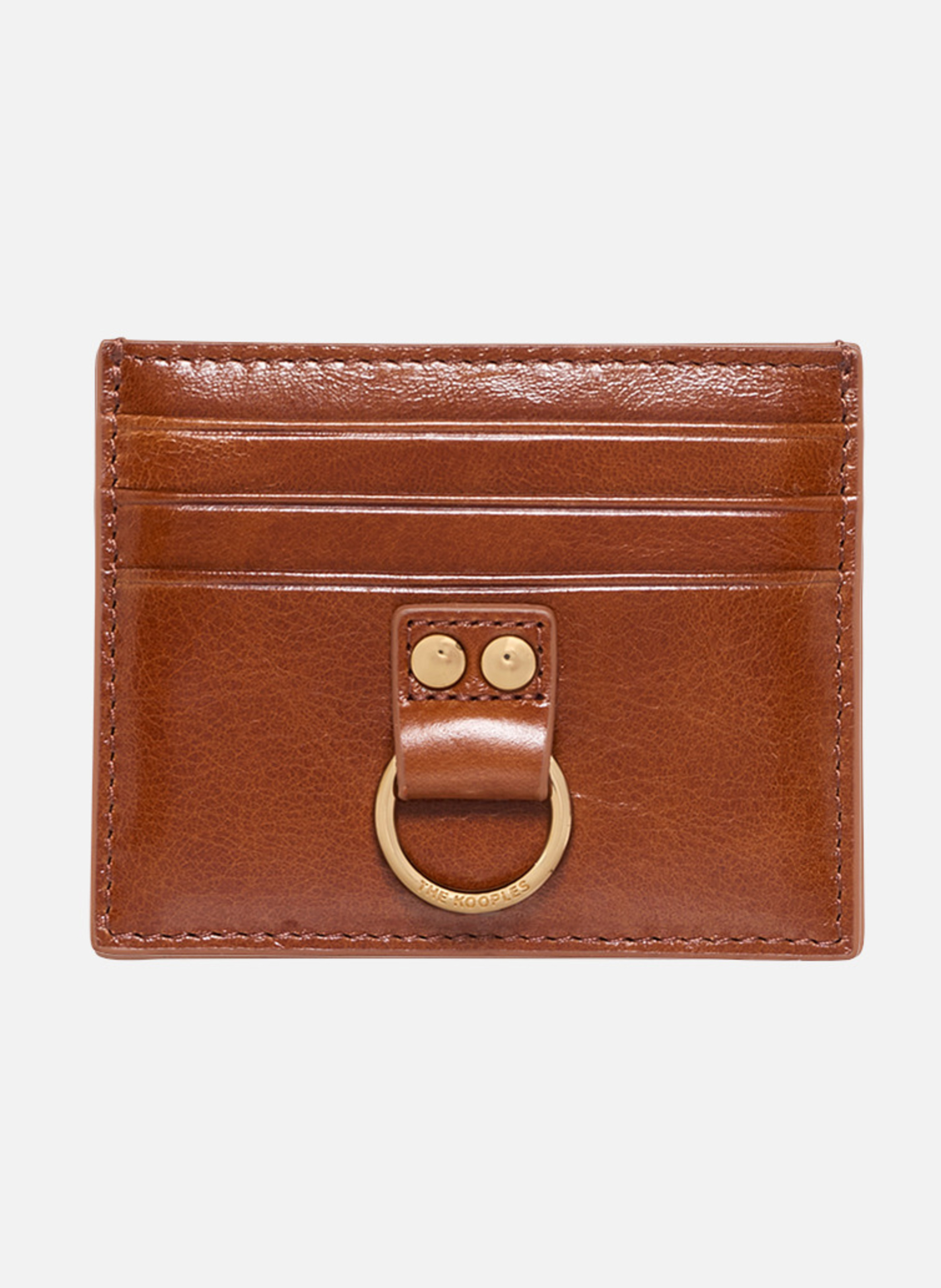Amelia leather card holder THE KOOPLES Brown