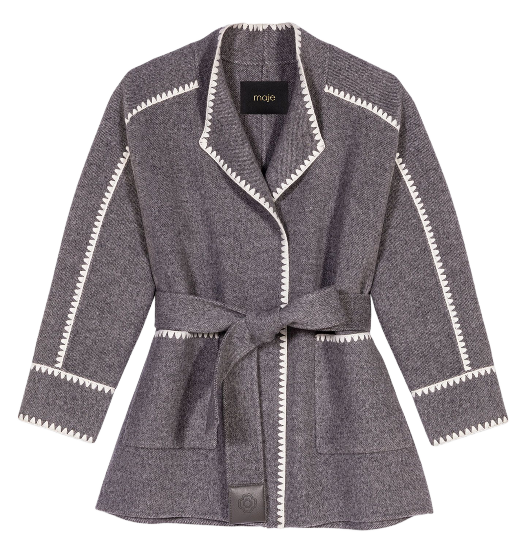 Vest met opstaande kraag - wolblend MAJE Grijs