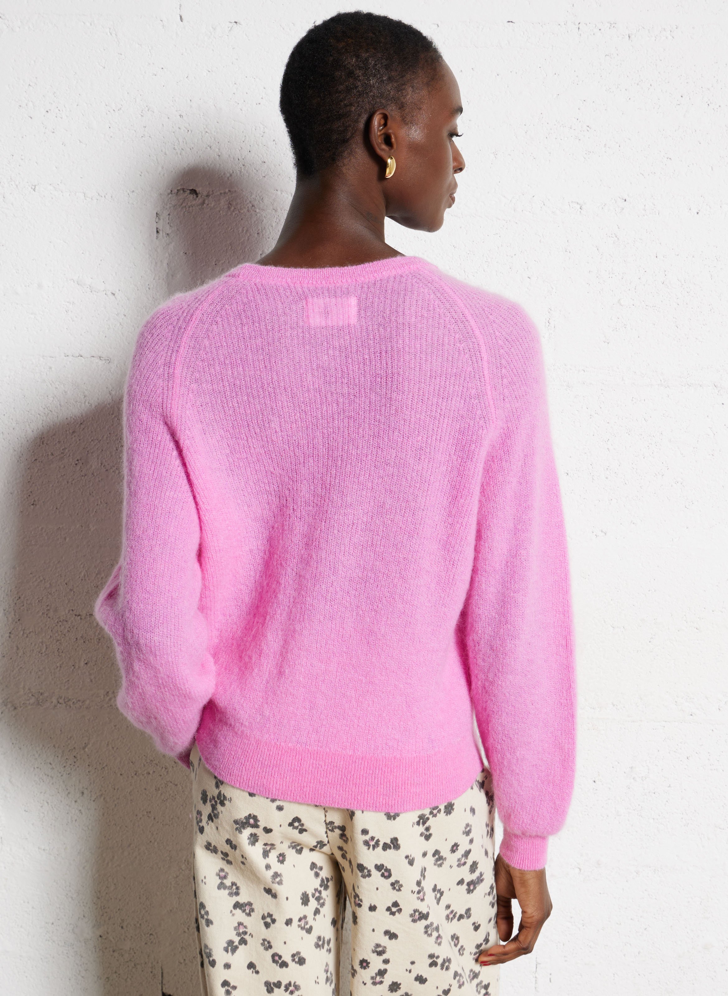 Gerade geschnittener Pullover aus Wollmix DES PETITS HAUTS Rosa