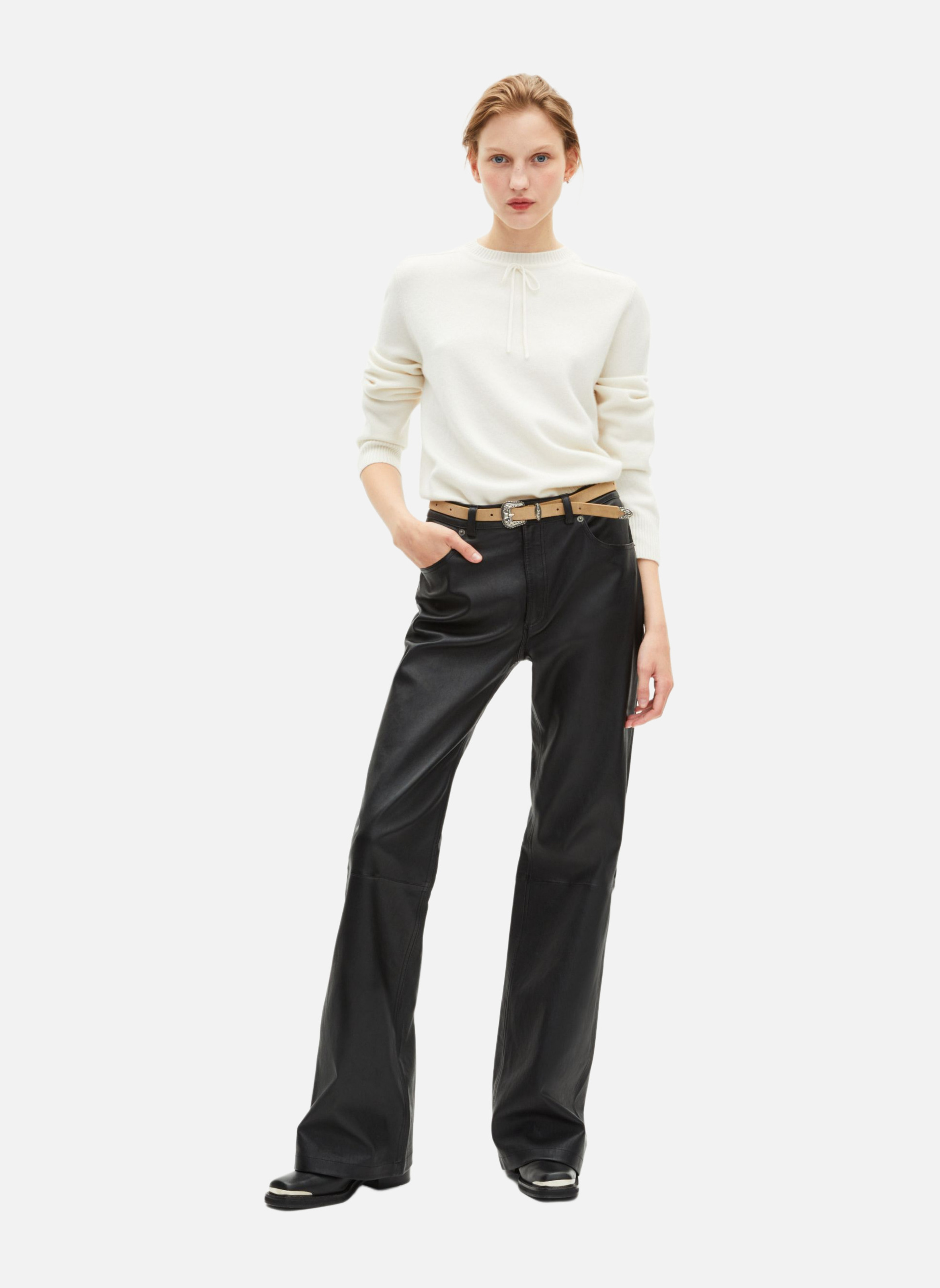 Belted cashmere sweater THE KOOPLES Beige