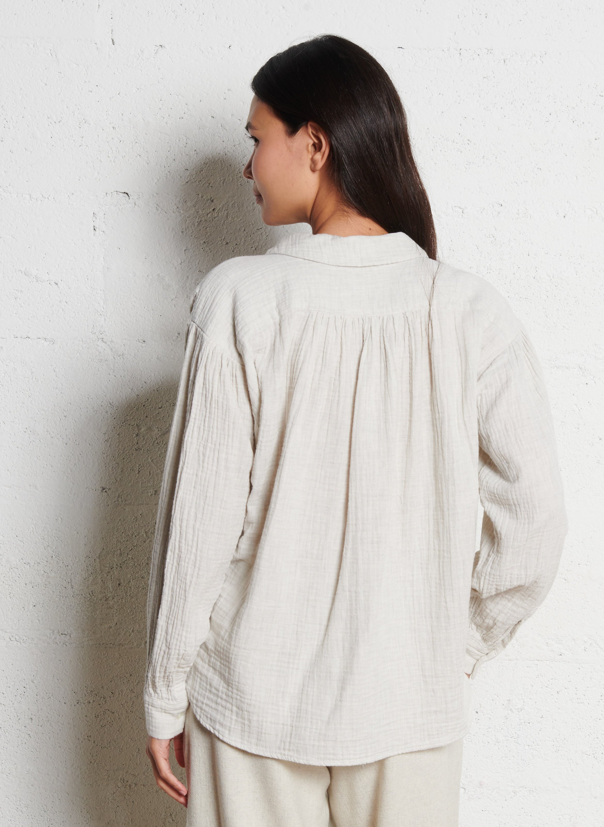 Chemise oversize col classique en coton MASSCOB Argent