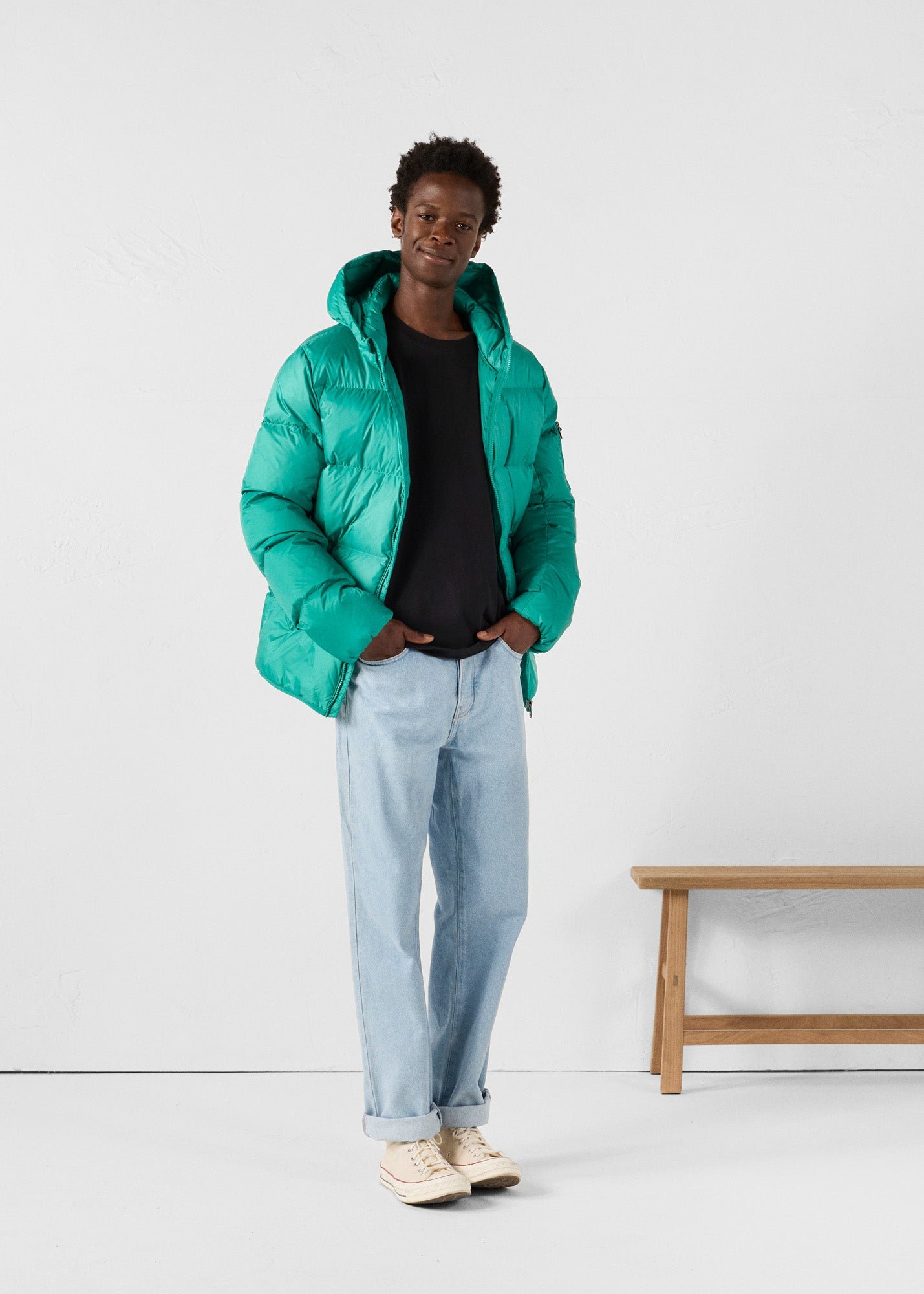 Java hooded puffer jacket for extreme cold JOTT Green