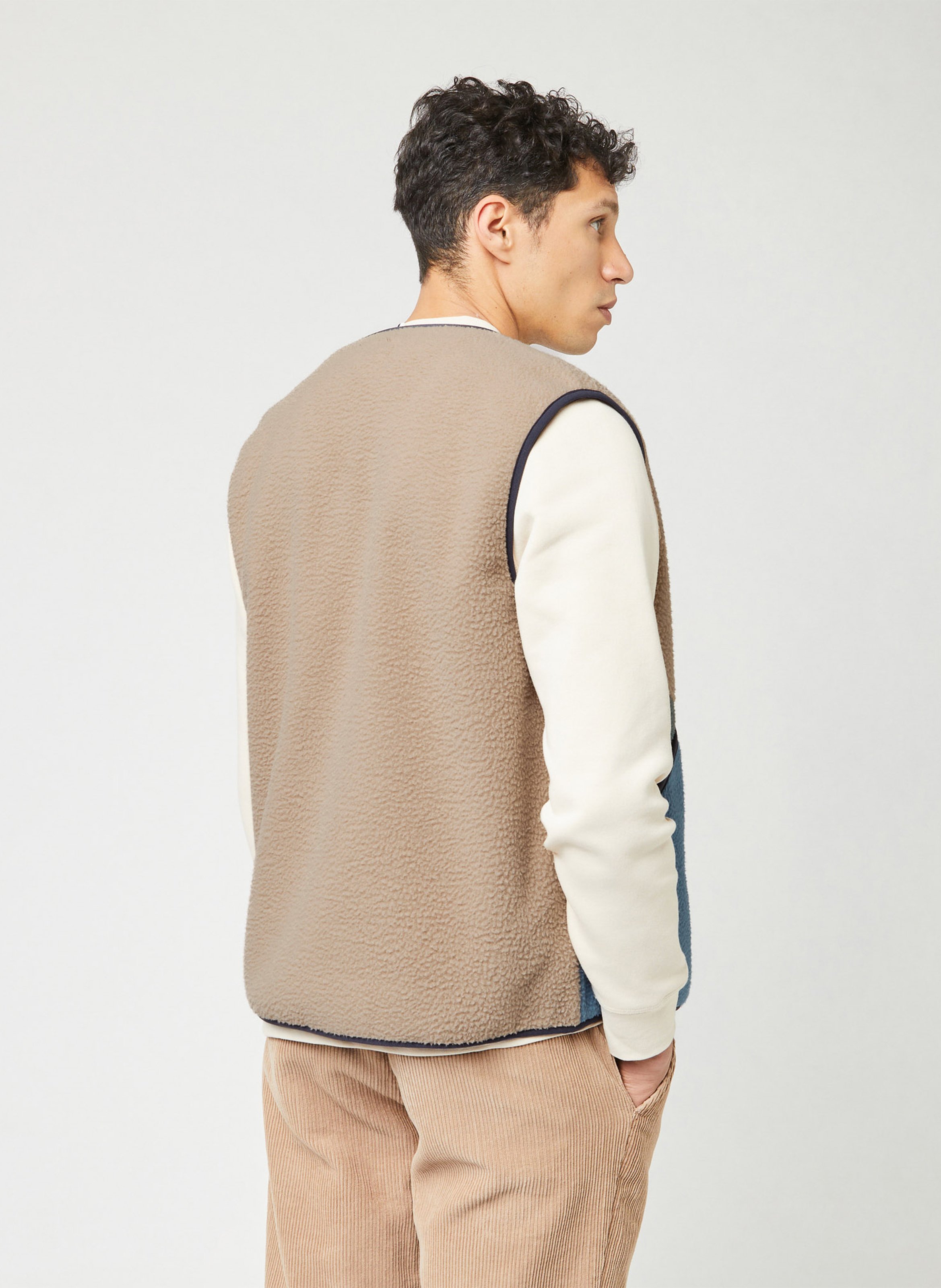 Oversized mouwloze fleece FAGUO Beige