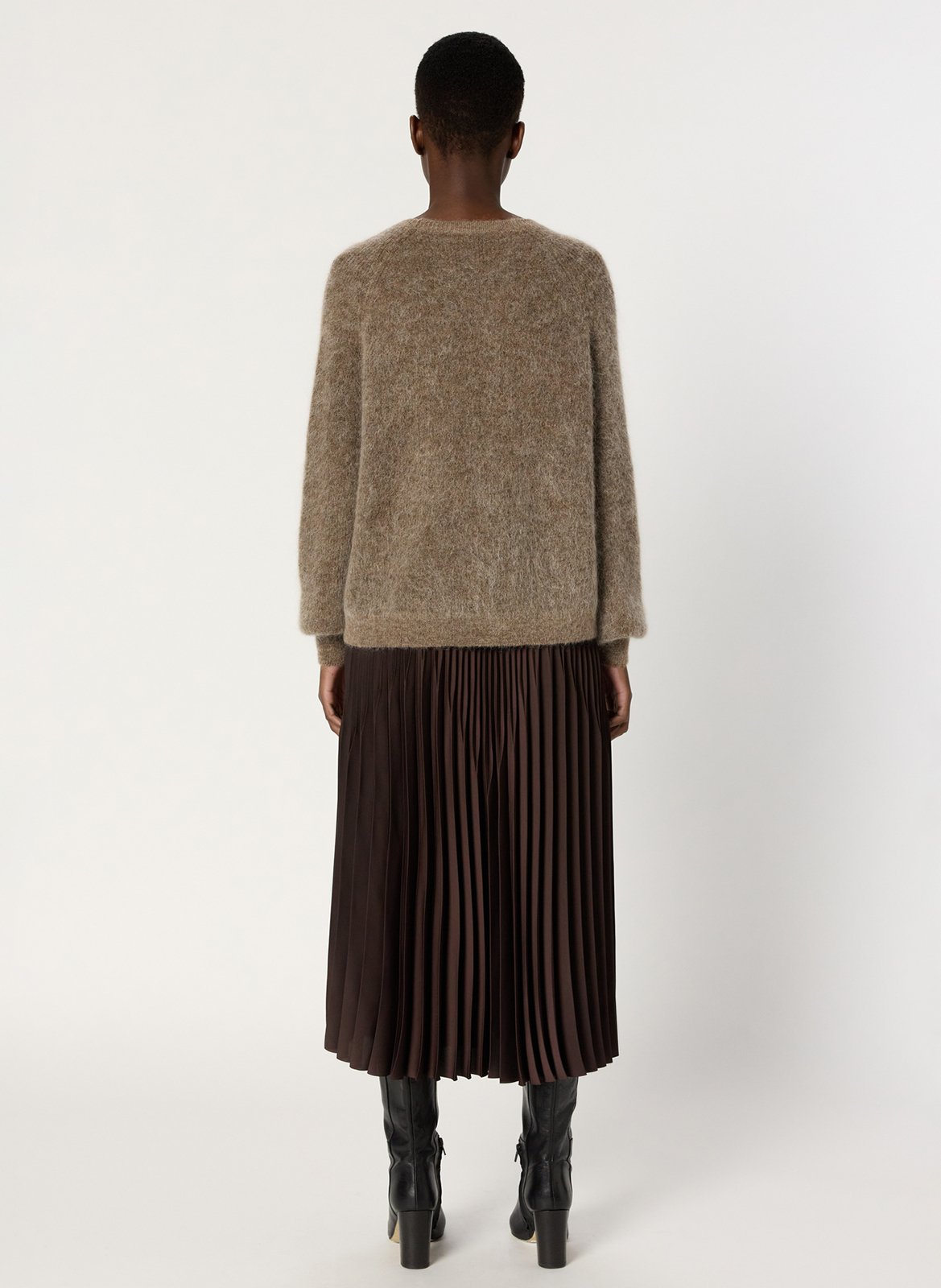 Pull col rond en laine mélangée GERARD DAREL Marron