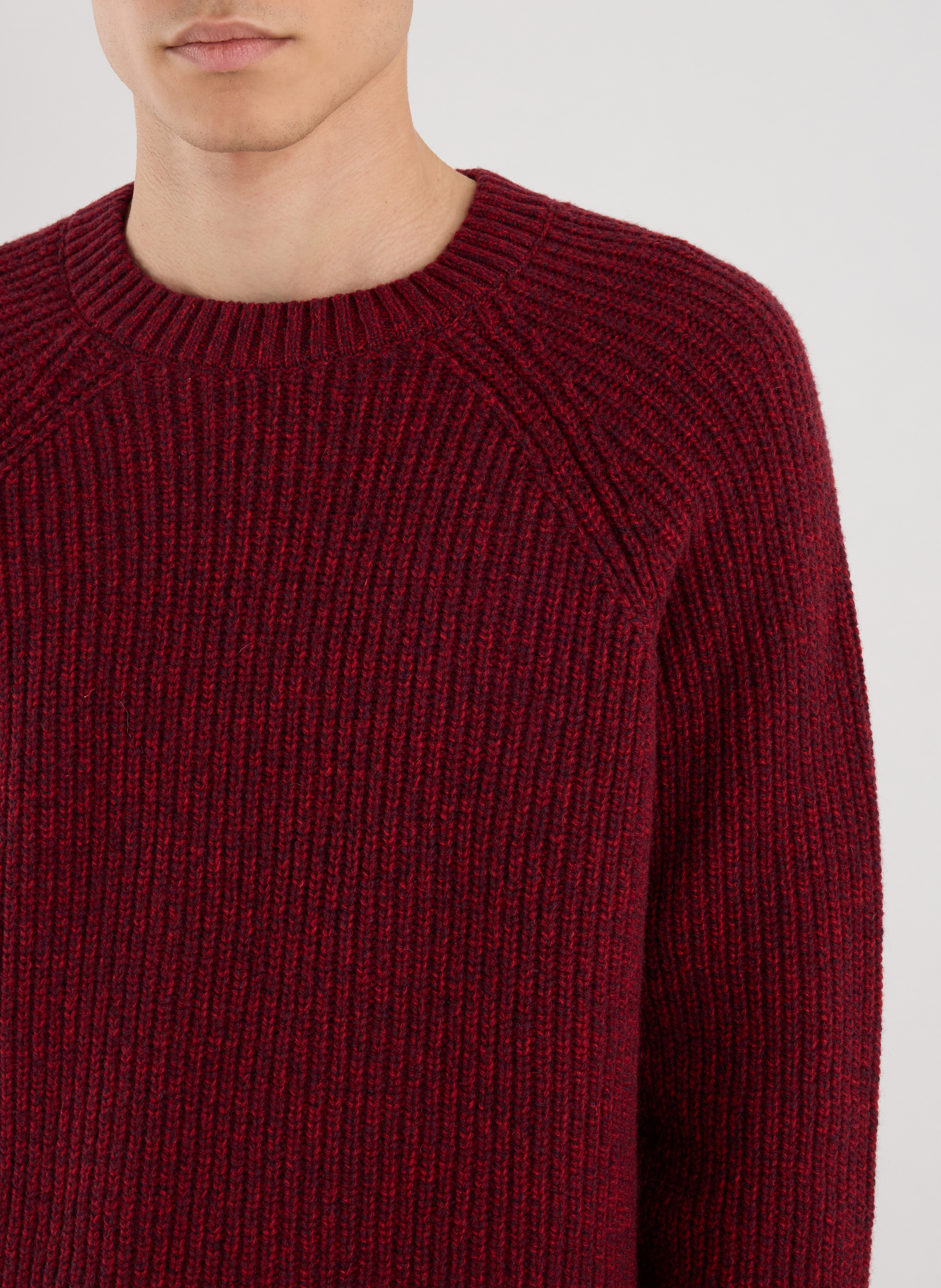 Loose-fit wool-blend sweater with round neck SAISON 1865 Purple