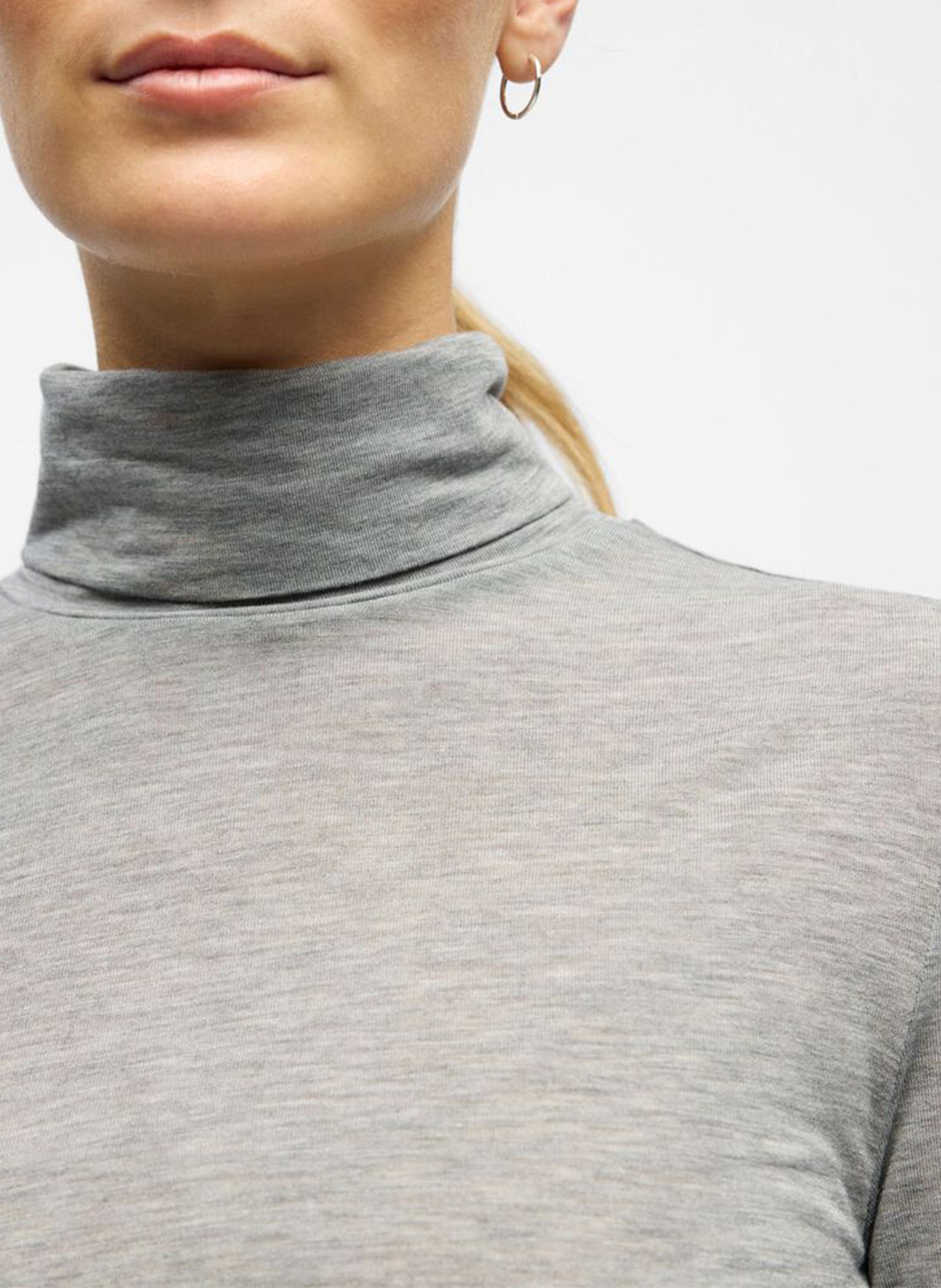 Trui met opstaande kraag OBJECT Grijs