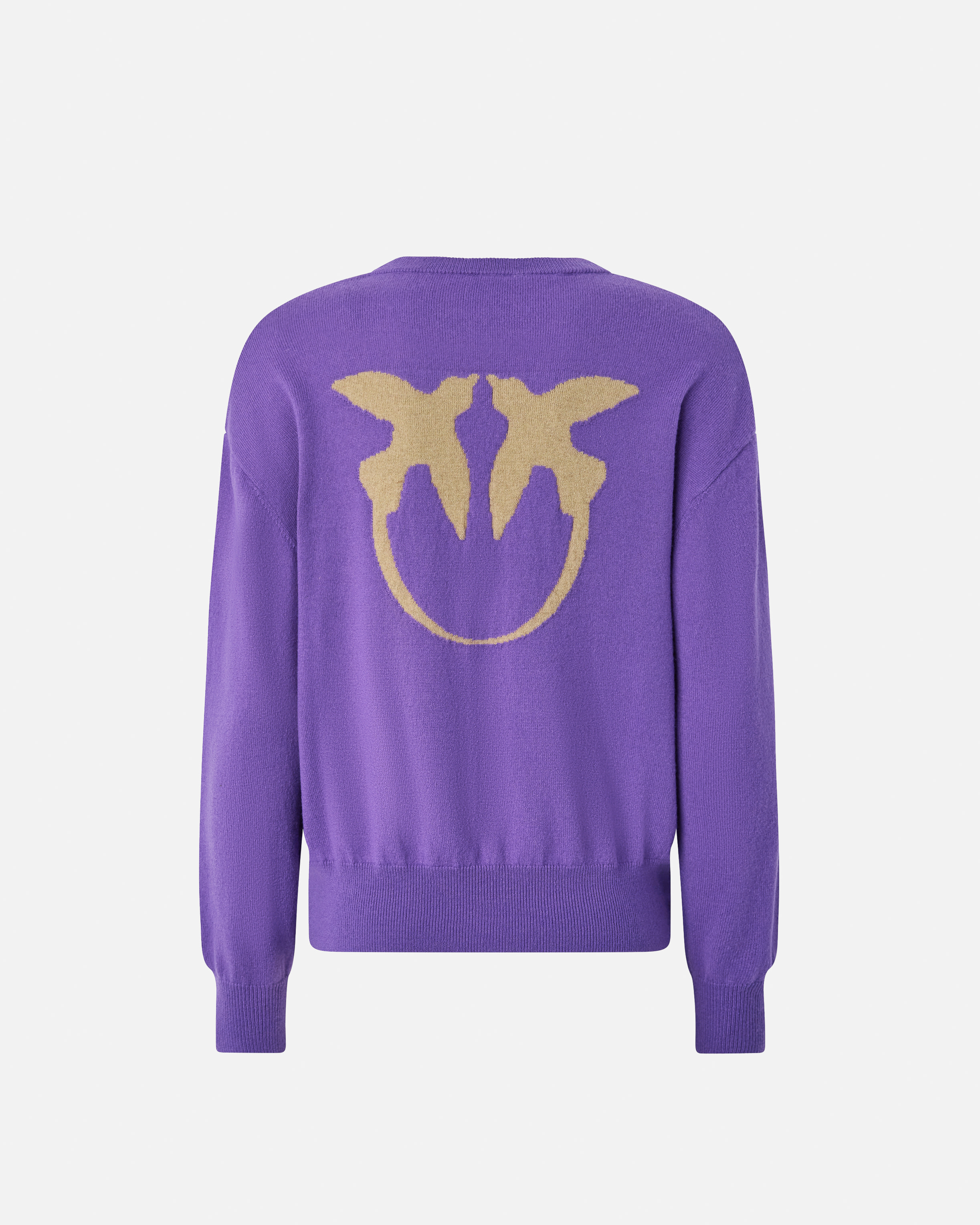 Sweater with maxi love birds logo PINKO Purple