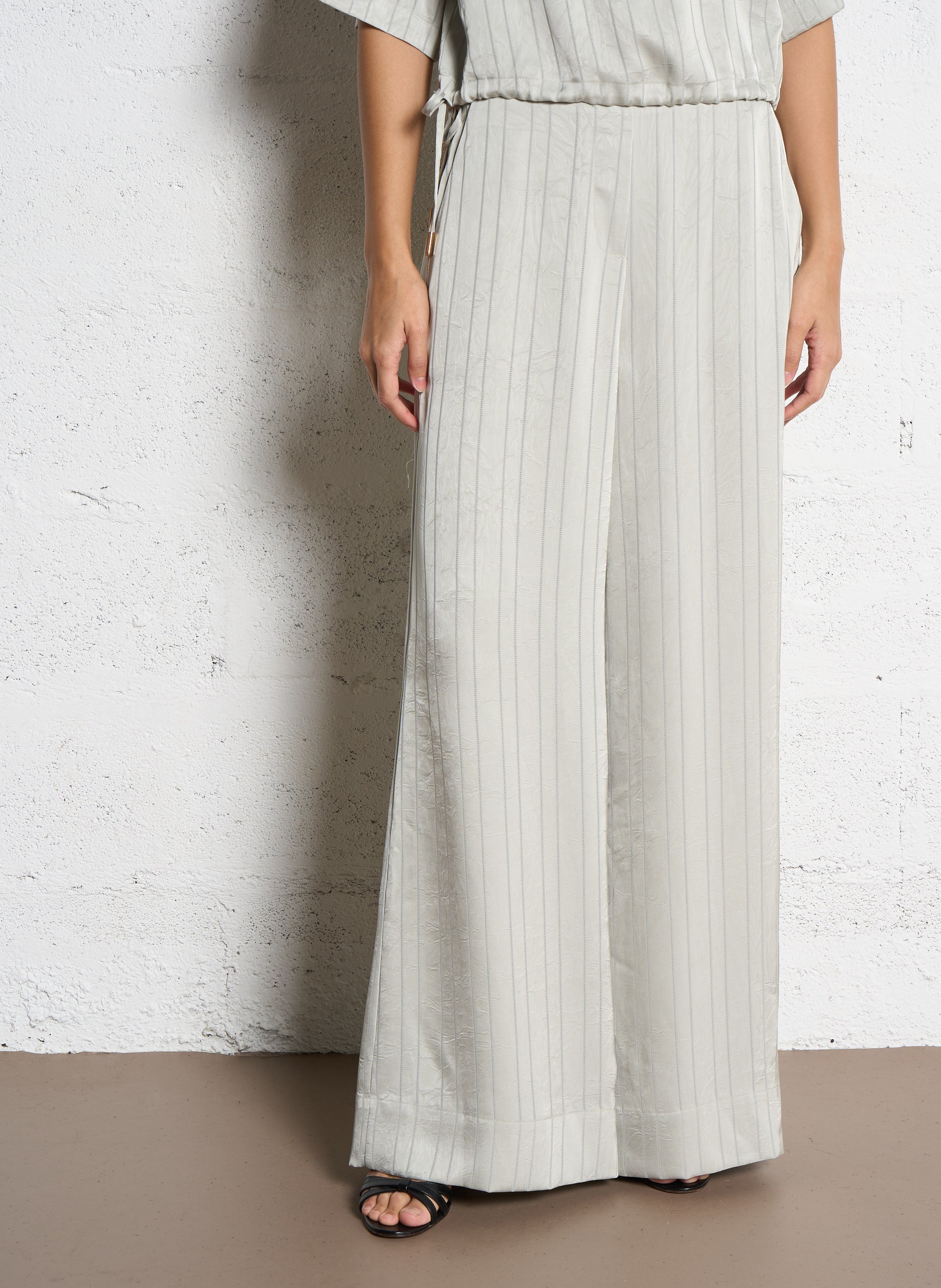 Pantalon large satiné SUNCOO Vert