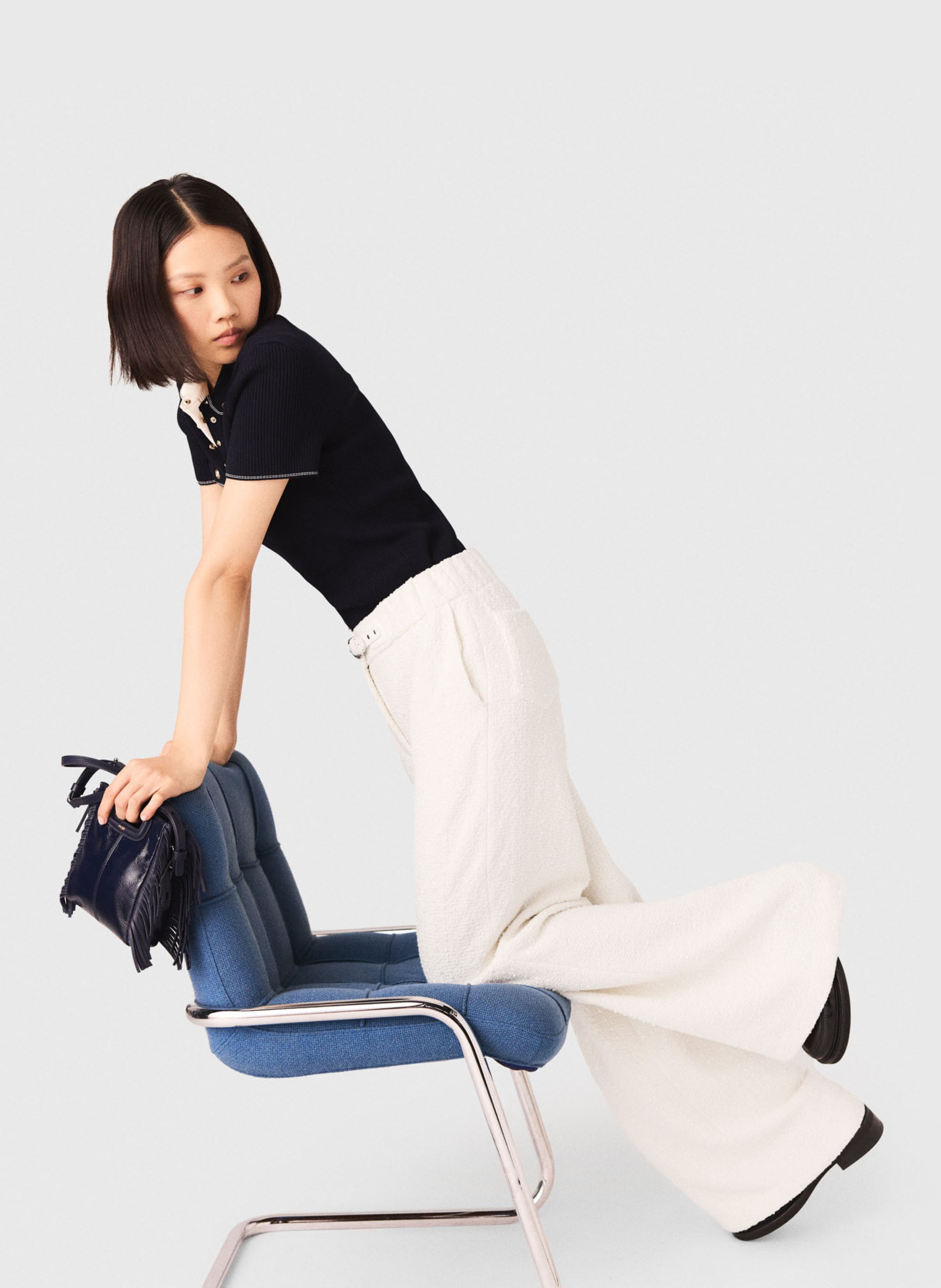 Cotton-blend chinos MAJE Beige