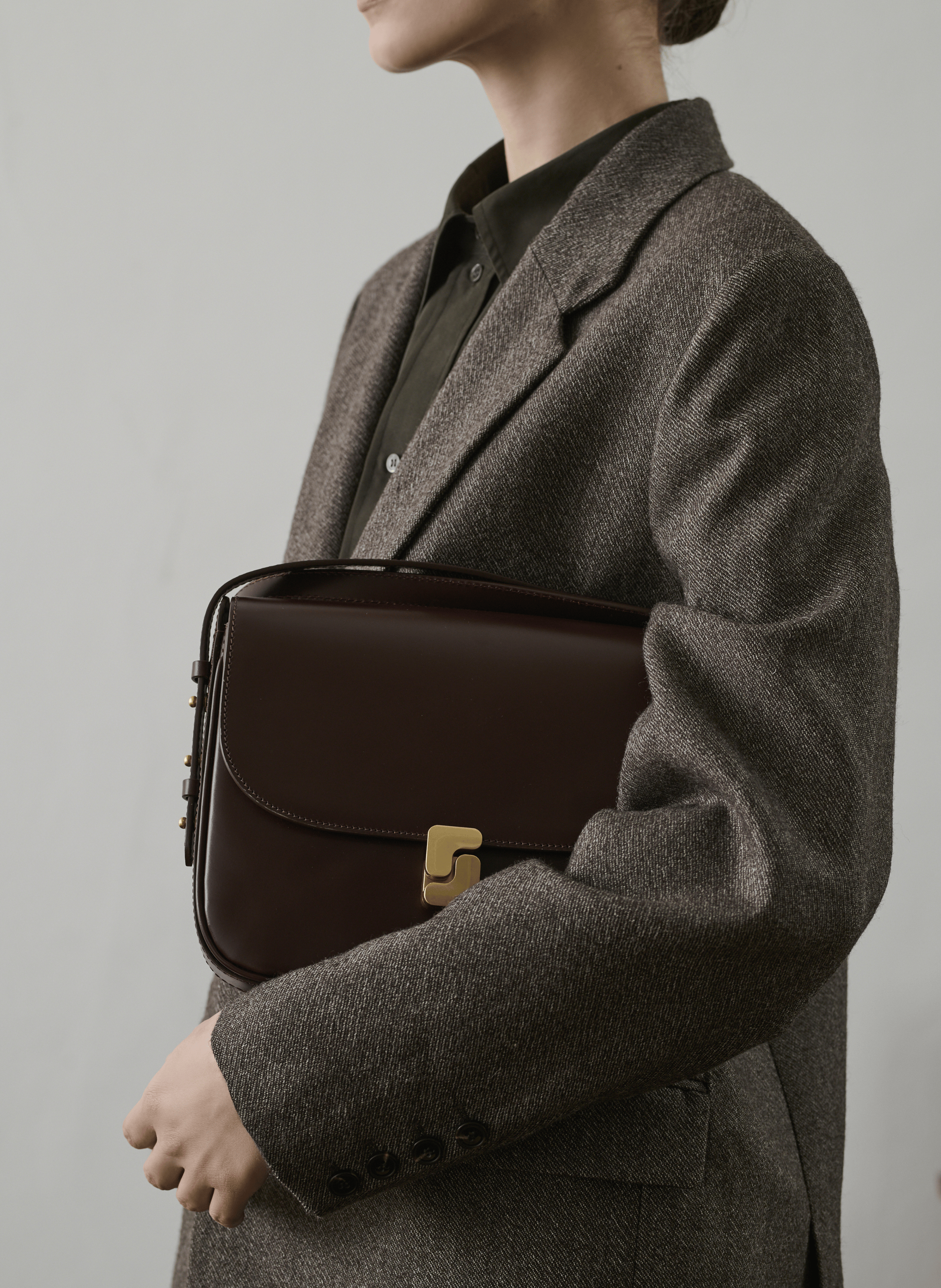 Straight wool twill blazer SOEUR Brown