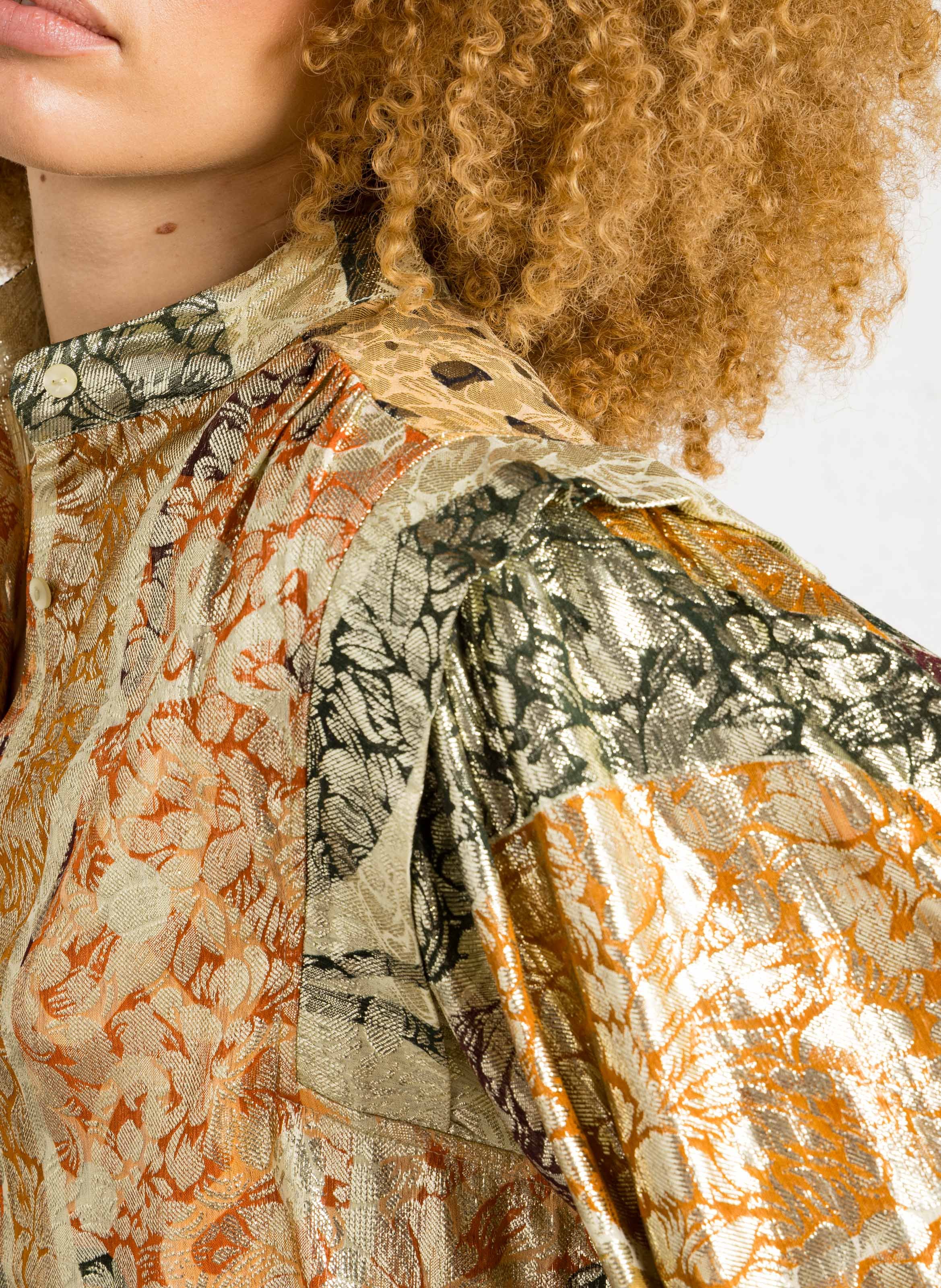 Jacquard shirt with classic collar MES DEMOISELLES Multicolored